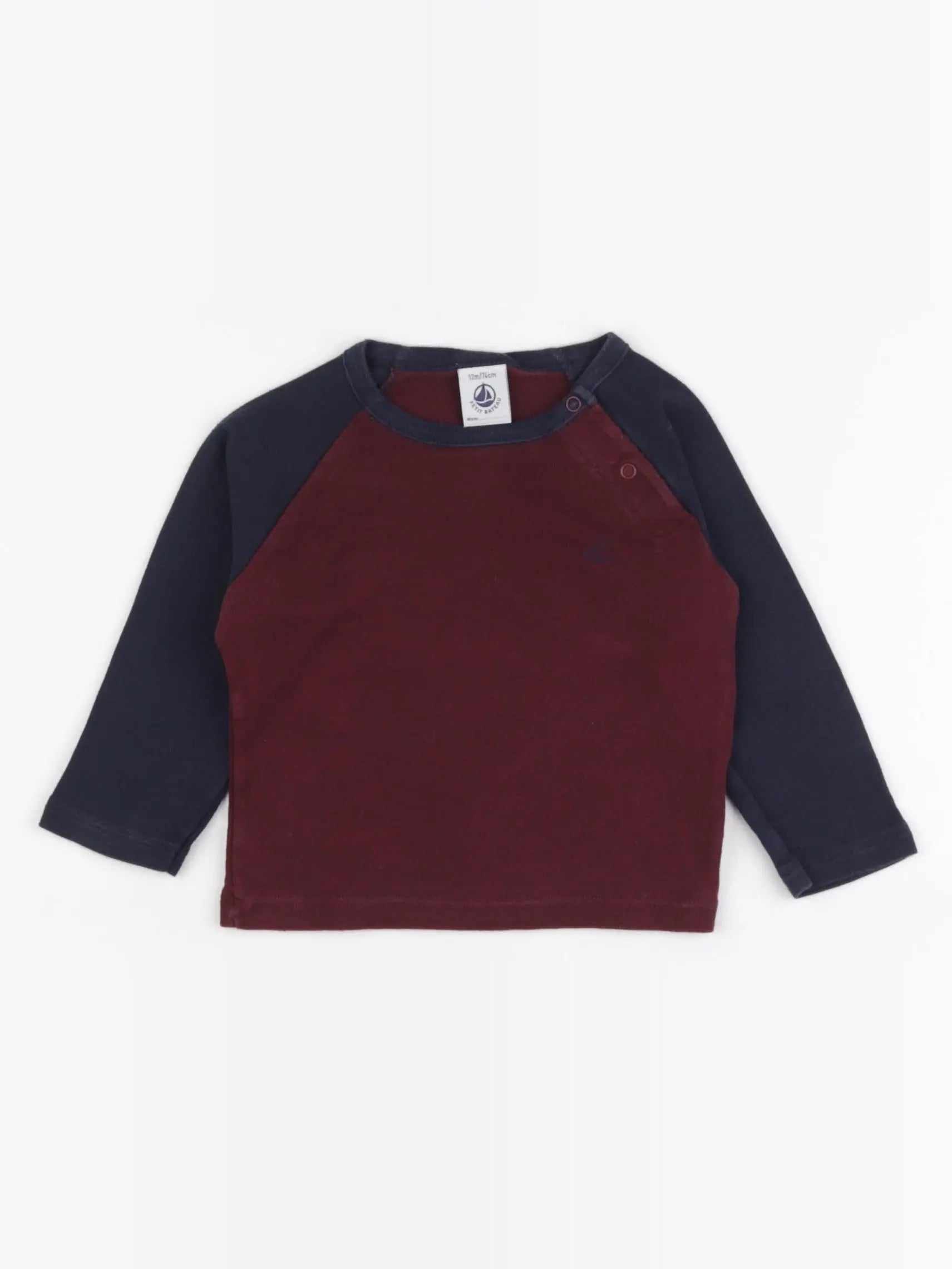 Petit Bateau - tee-shirt bleu, rouge - 12 mois