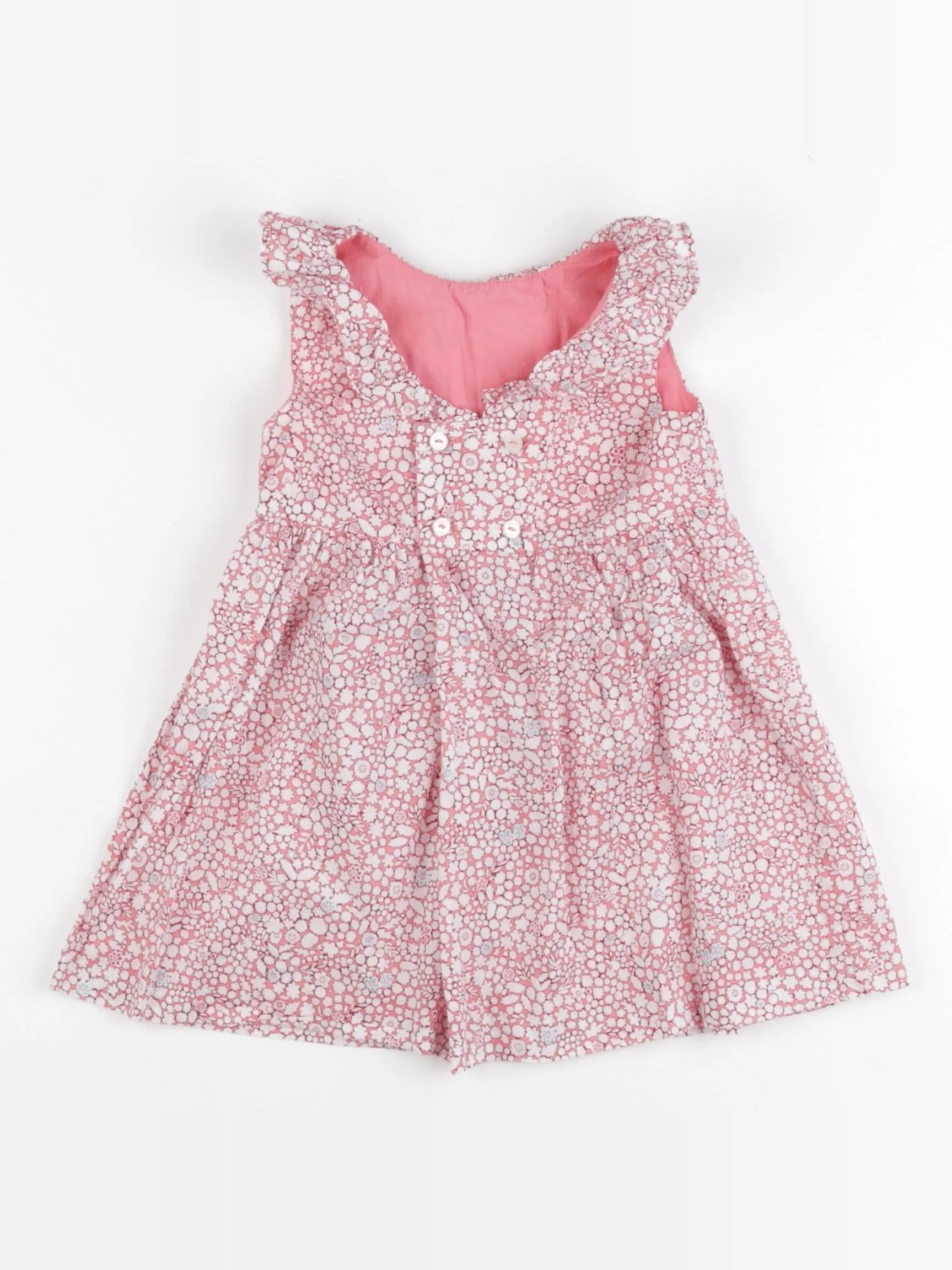 Jacadi - robe liberty blanc, rose - 18 mois