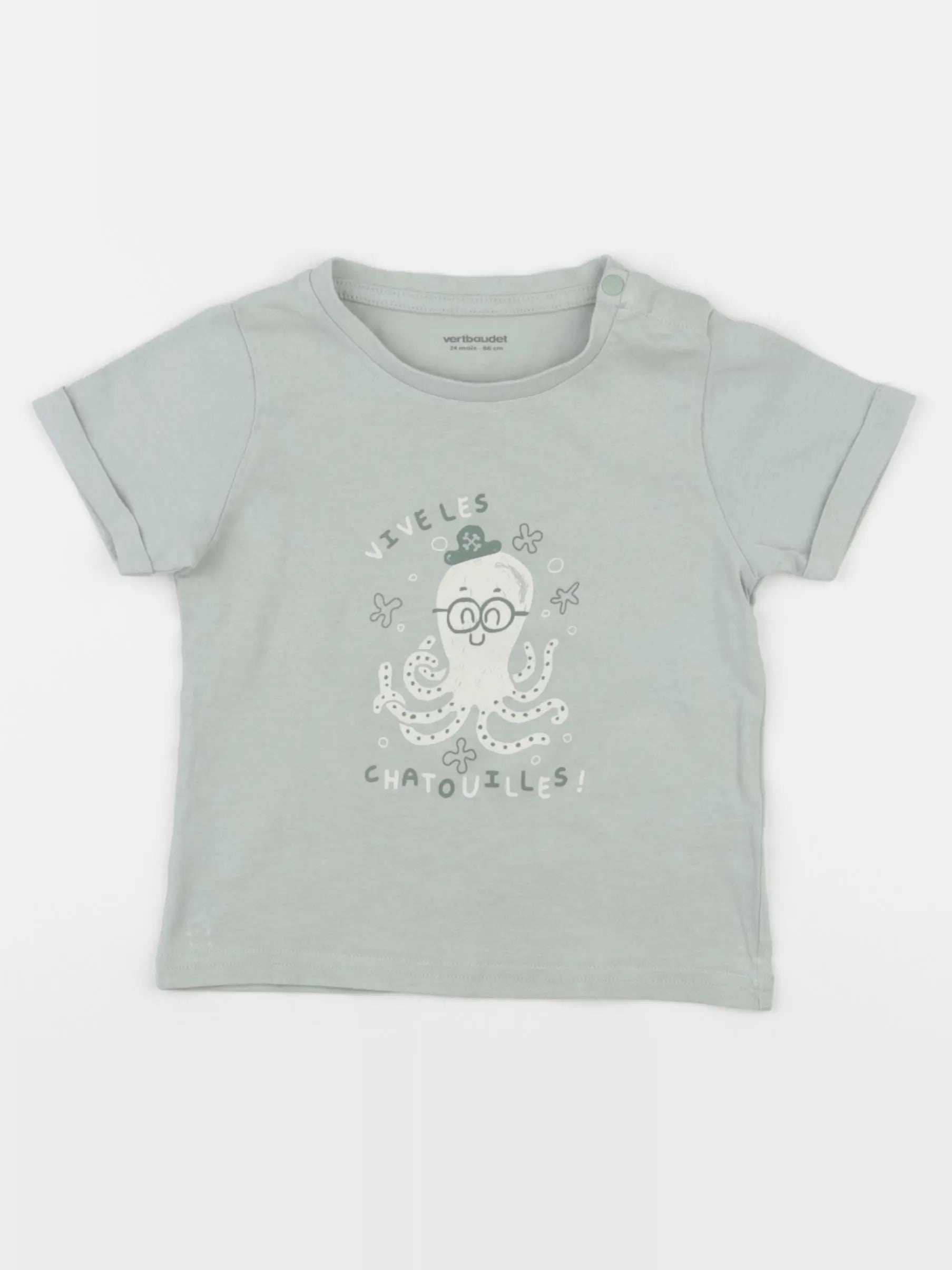 Vertbaudet - tee-shirt vert - 24 mois
