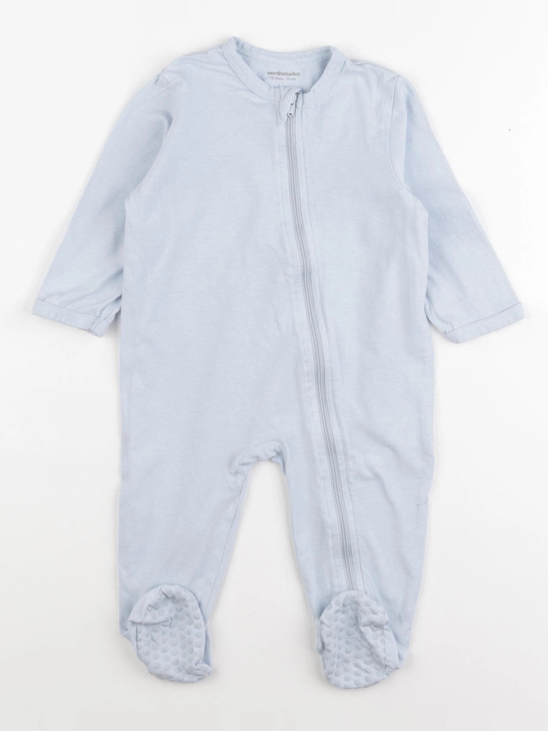 Vertbaudet - pyjama coton bleu - 12 mois