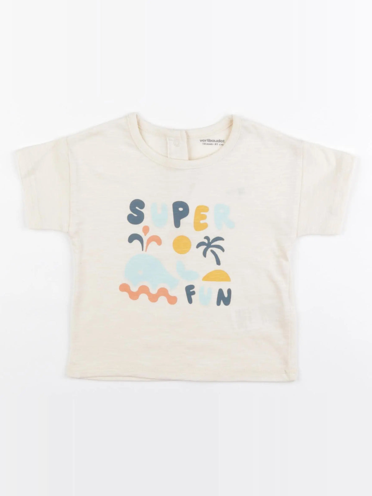 Vertbaudet - tee-shirt beige - 18 mois