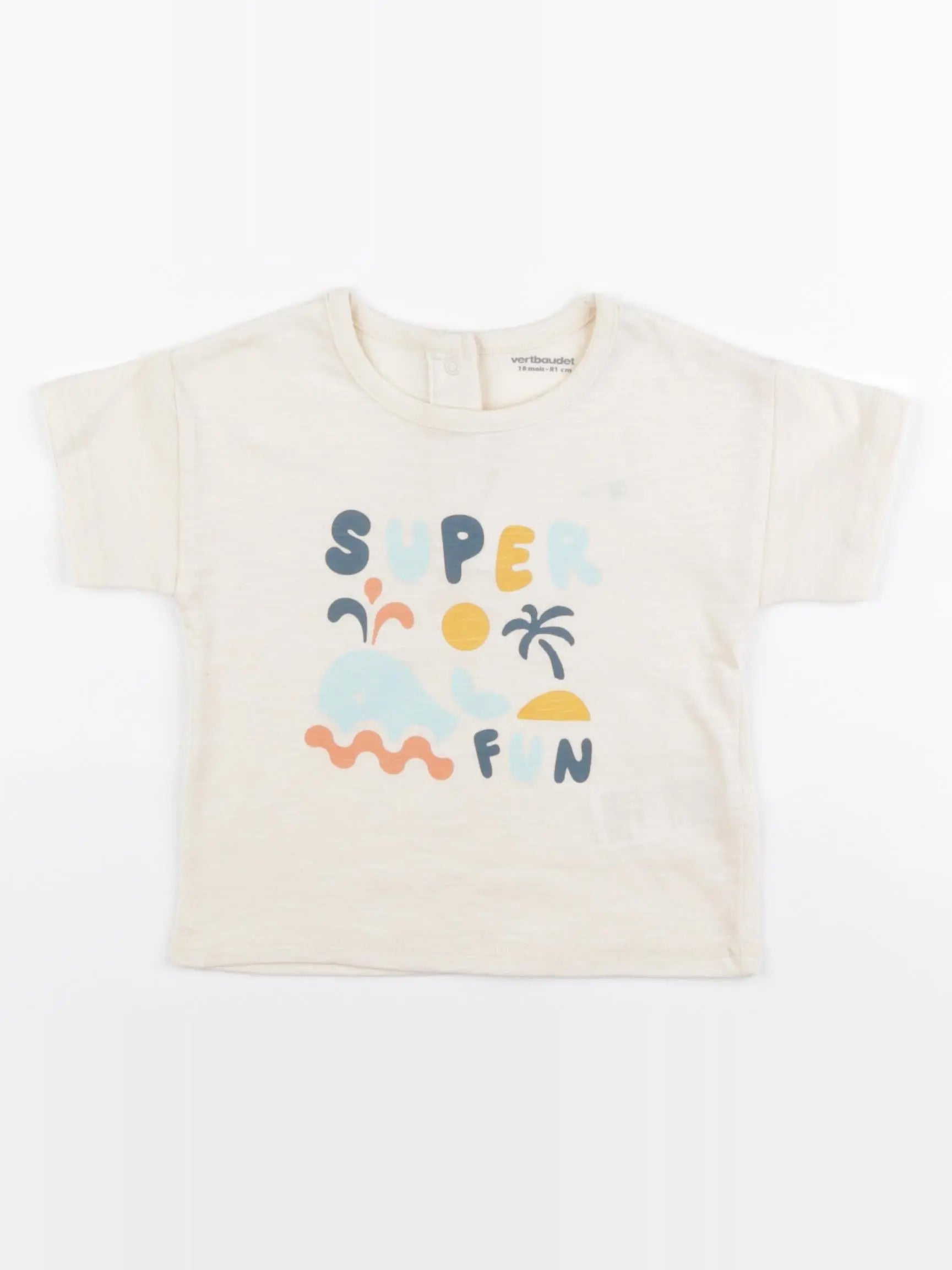 Vertbaudet - tee-shirt beige - 18 mois