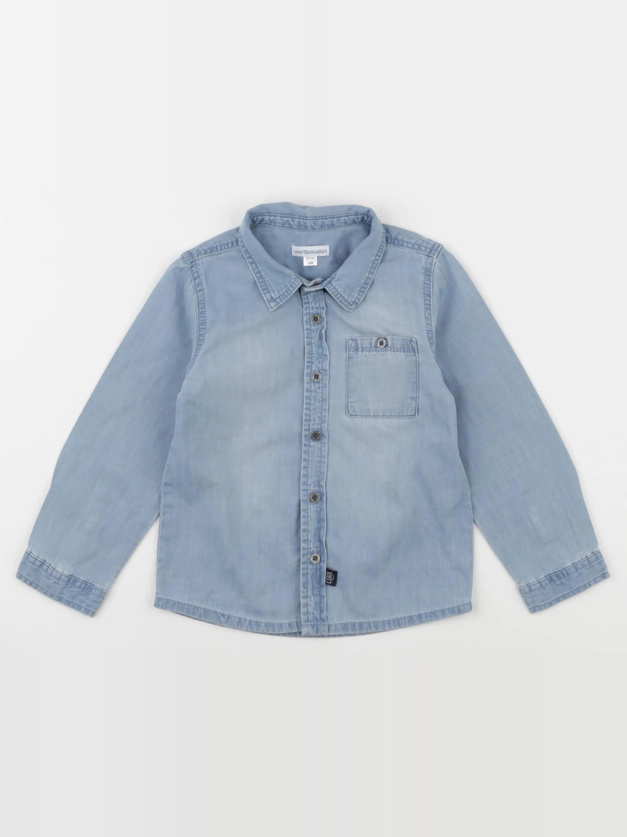 Vertbaudet - chemise bleu - 36 mois