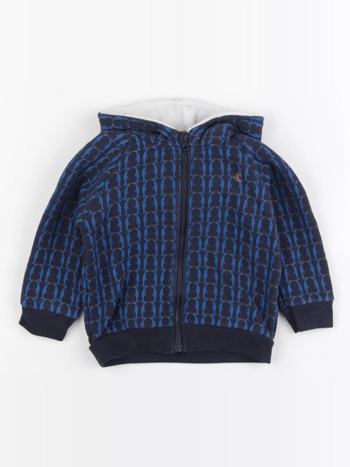 Petit Bateau - sweat bleu - 18 mois