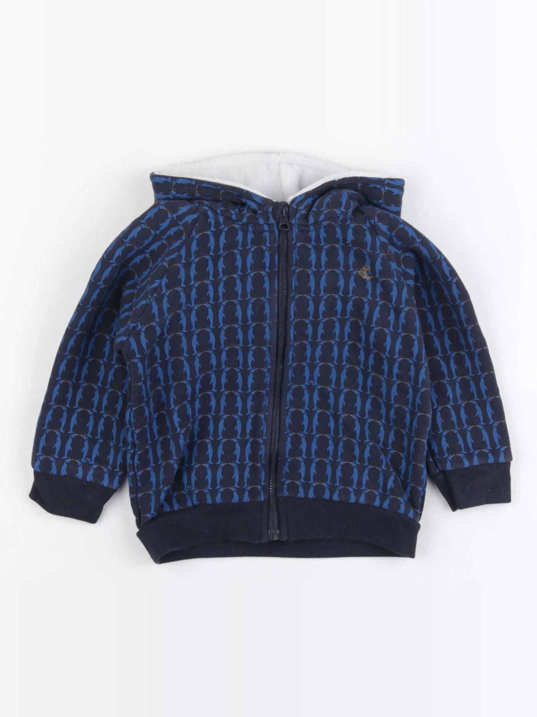 Petit Bateau - sweat bleu - 18 mois