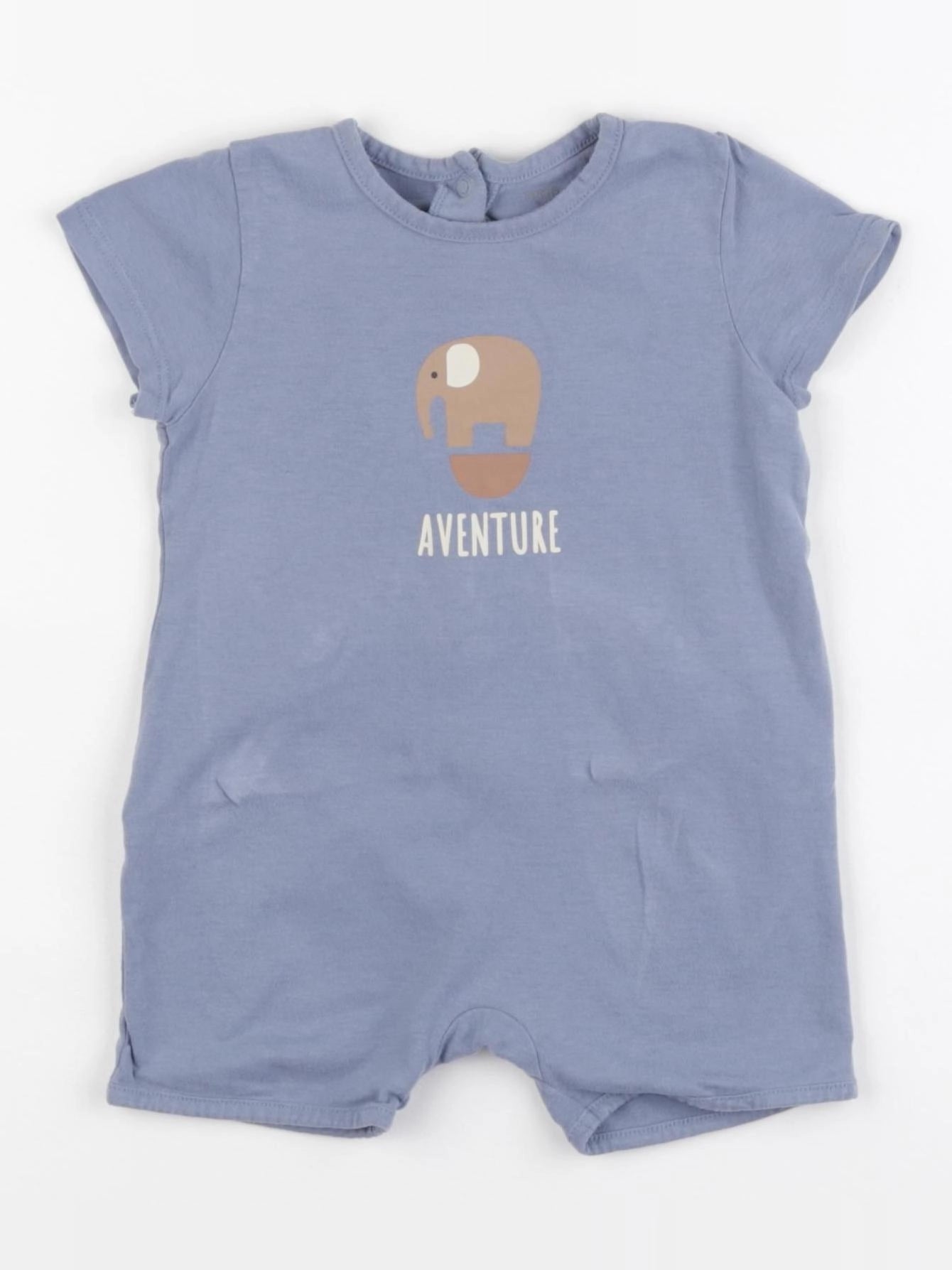 Vertbaudet - pyjama coton bleu - 9 mois