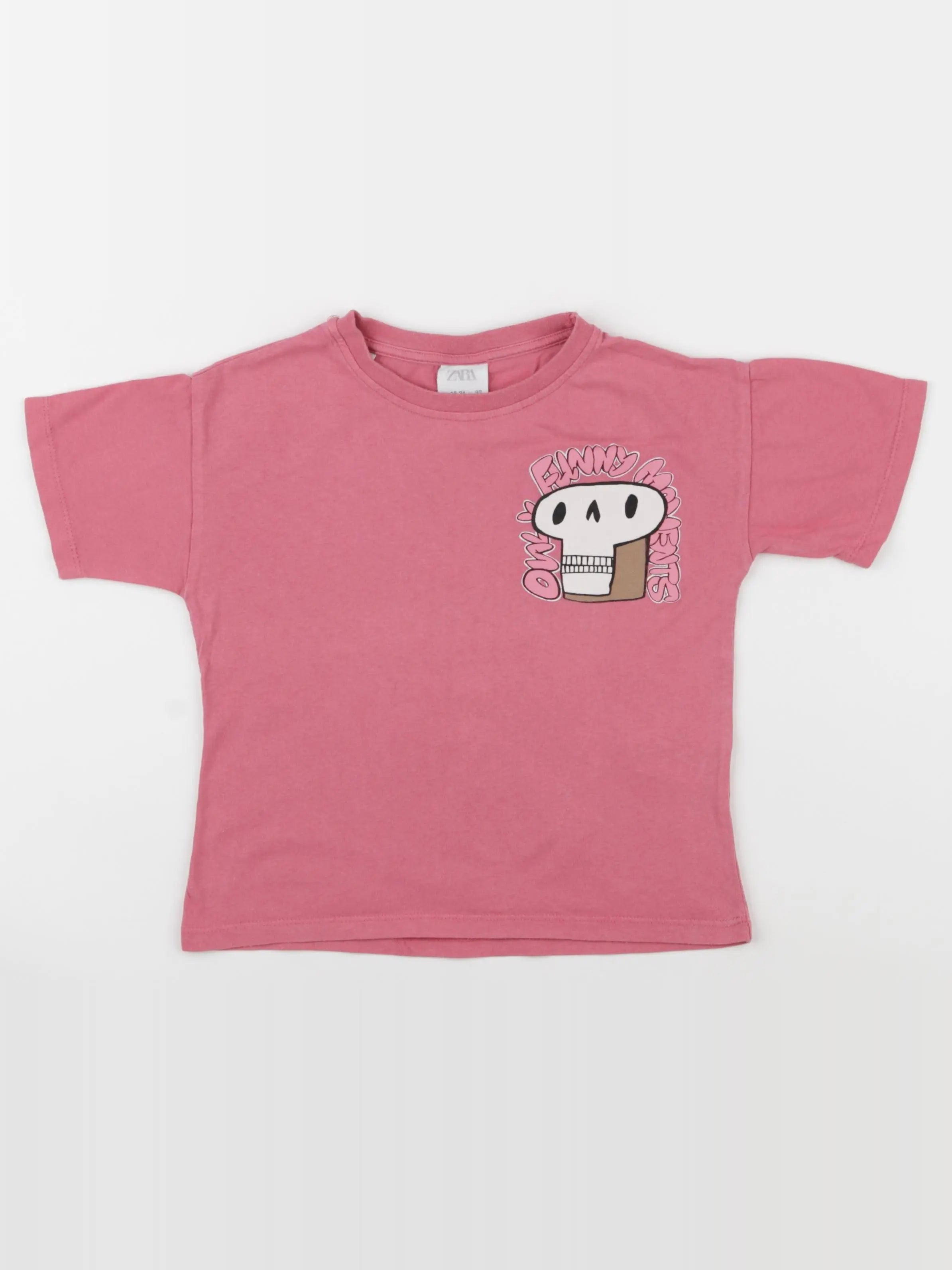 Zara - tee-shirt imprimé au dos rose - 18/24 mois