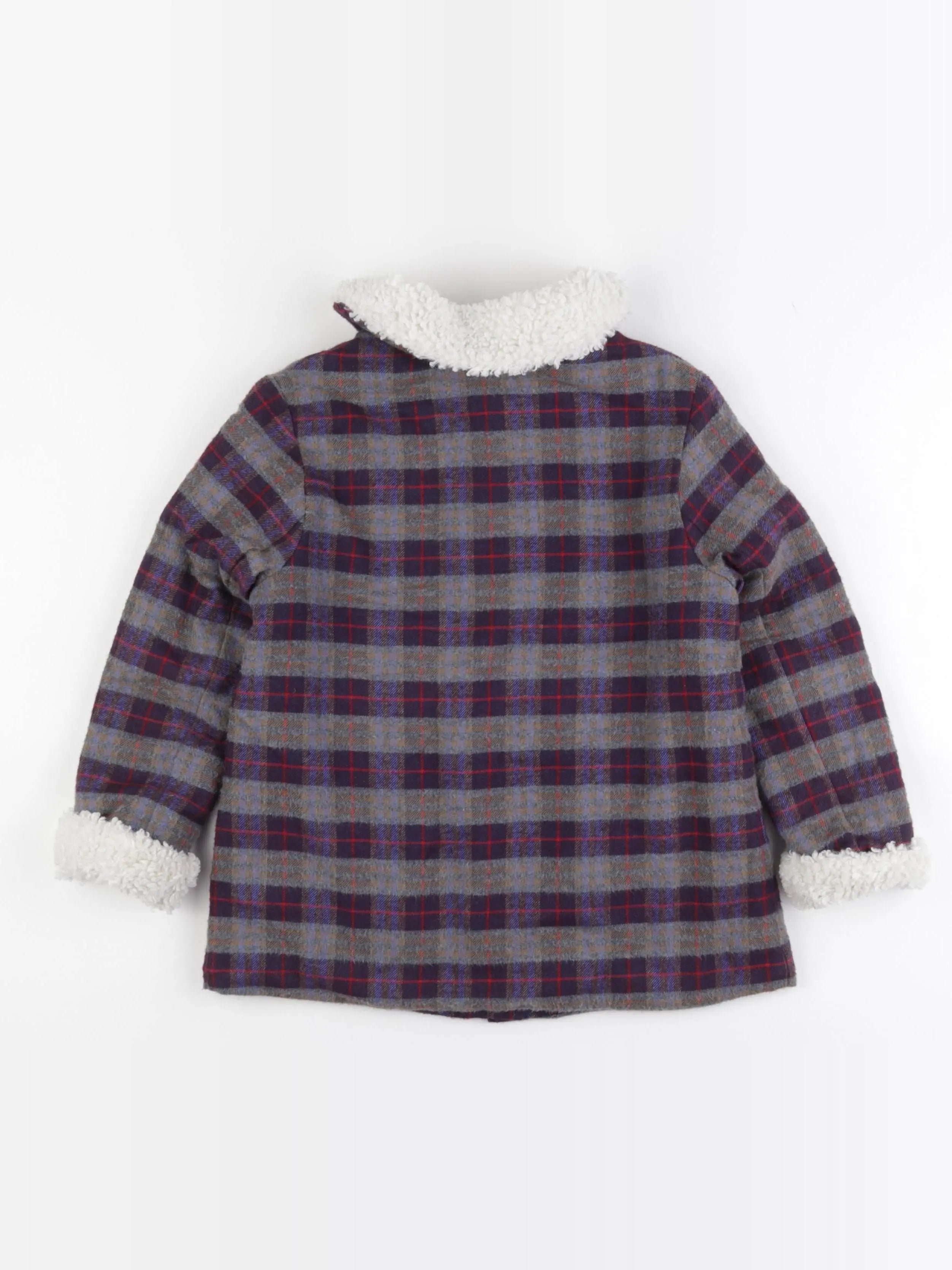 Lililotte - veste doublé rouge, gris - 6 ans
