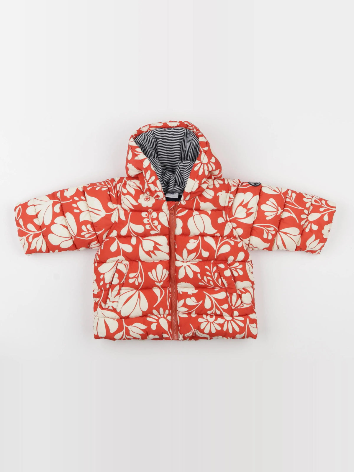 Petit Bateau - doudoune rouge - 6 mois