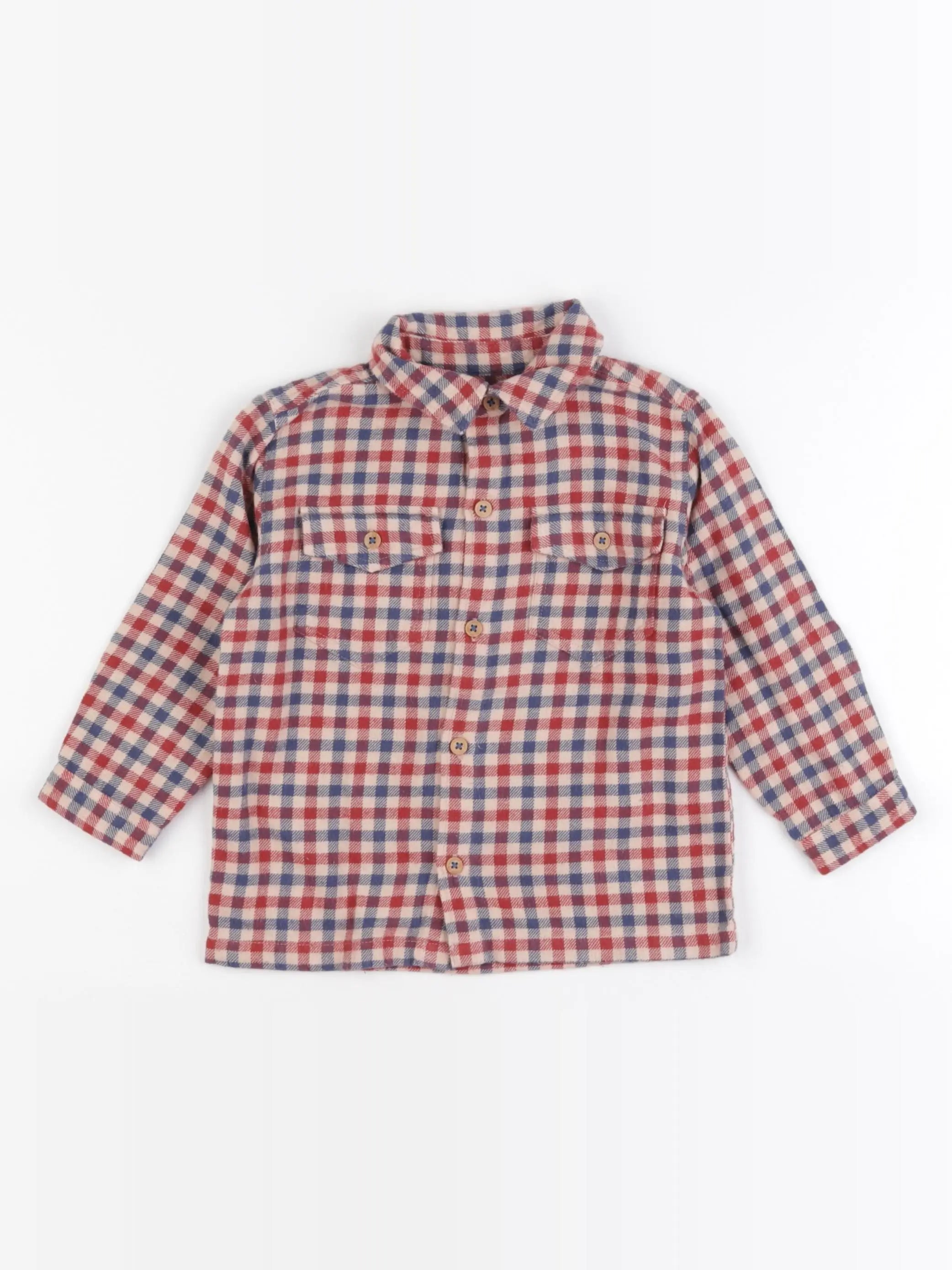 Boutchou - chemise bleu, rouge - 18 mois
