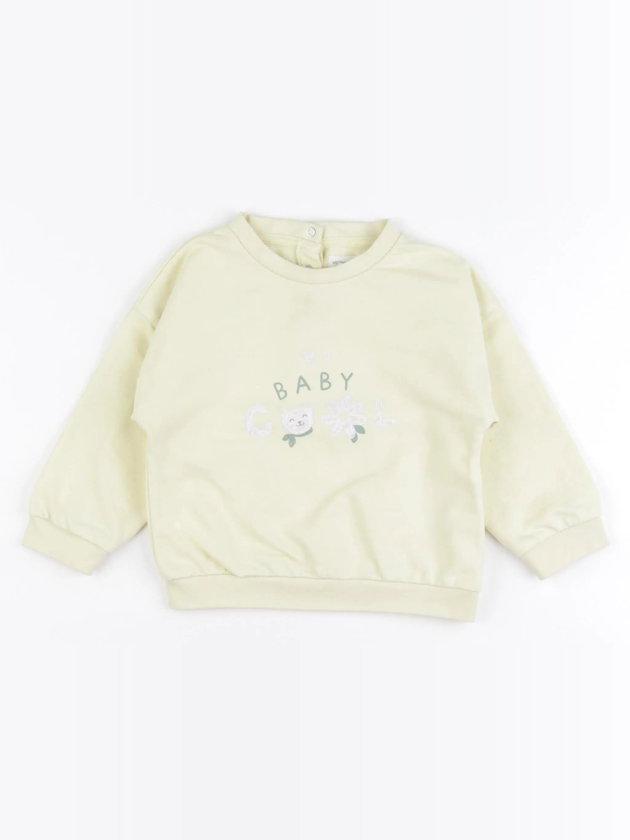 Vertbaudet - sweat jaune - 24 mois