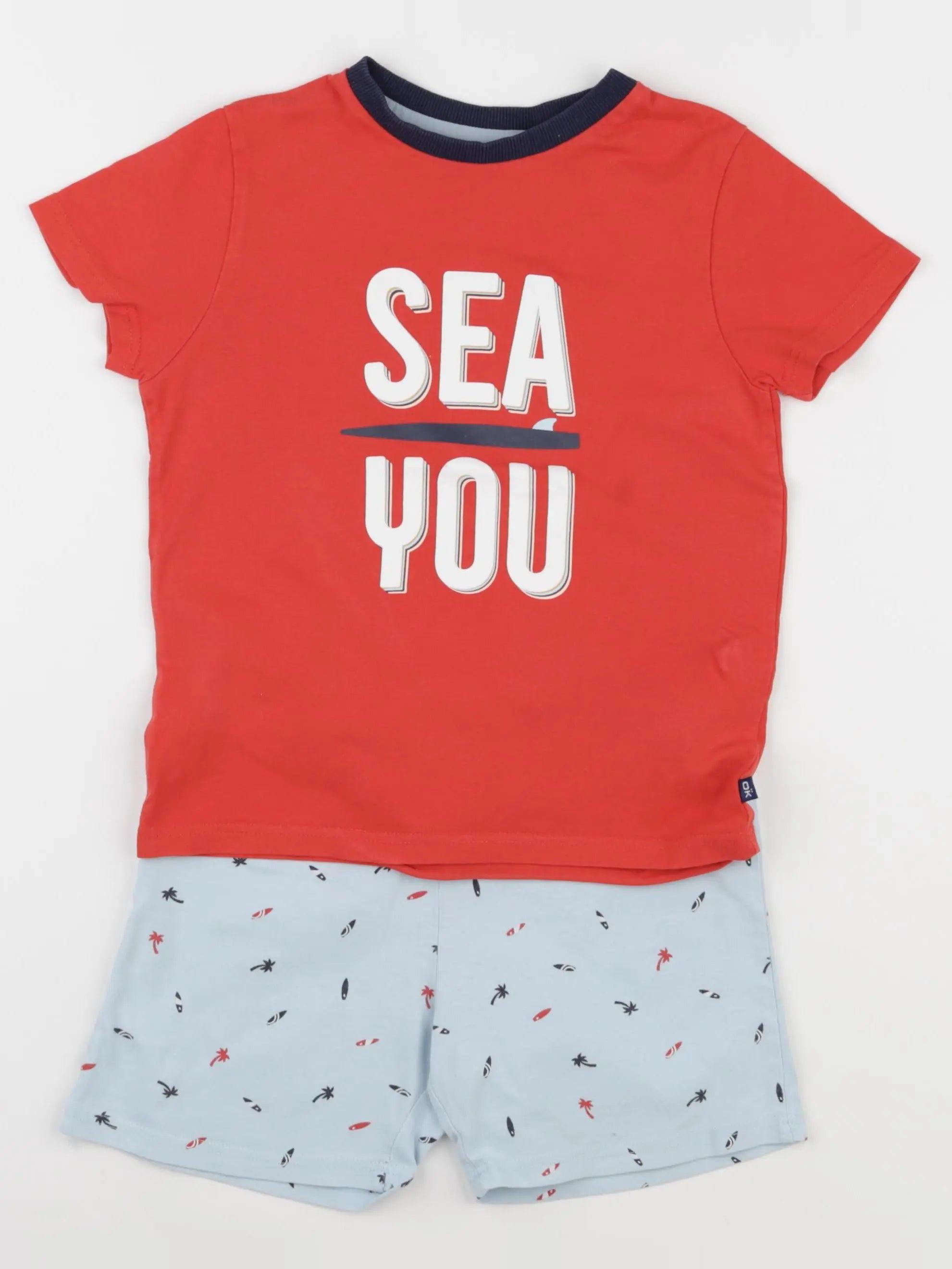 Okaidi - pyjama coton bleu, rouge - 4 ans