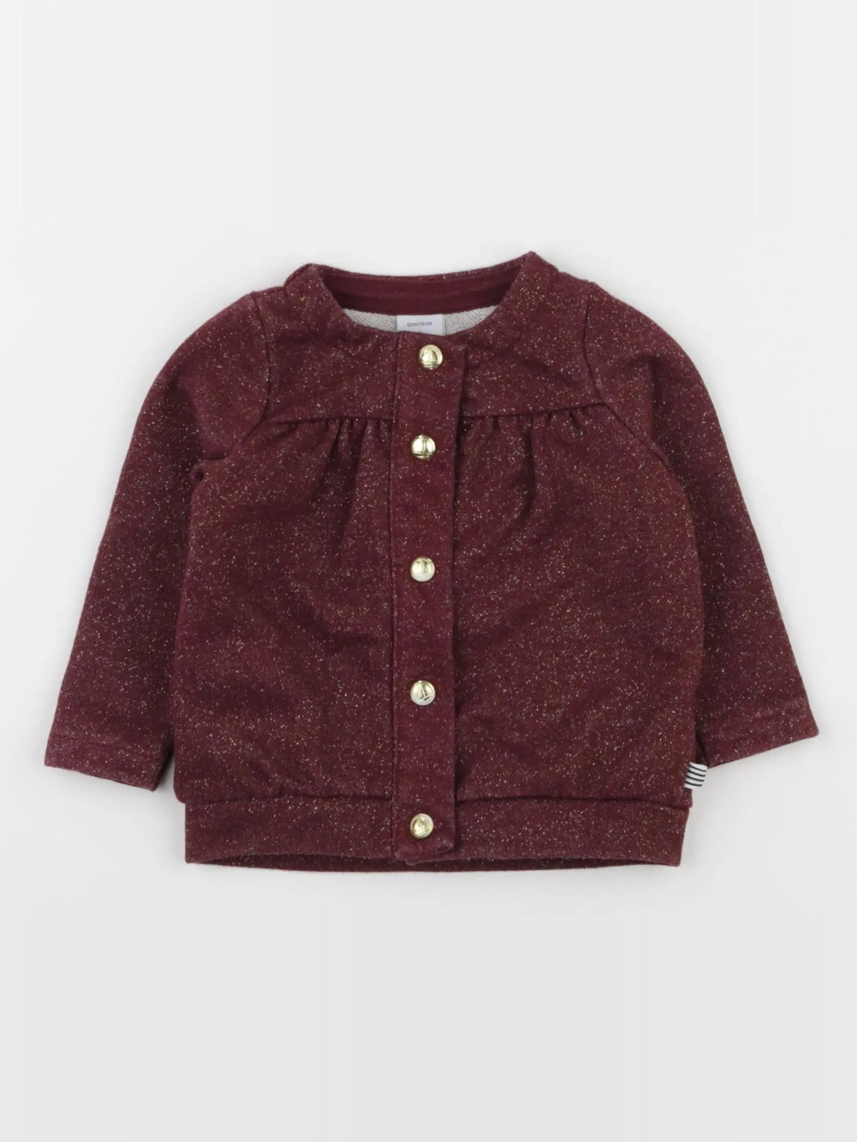 Petit Bateau - gilet rouge, or - 12 mois