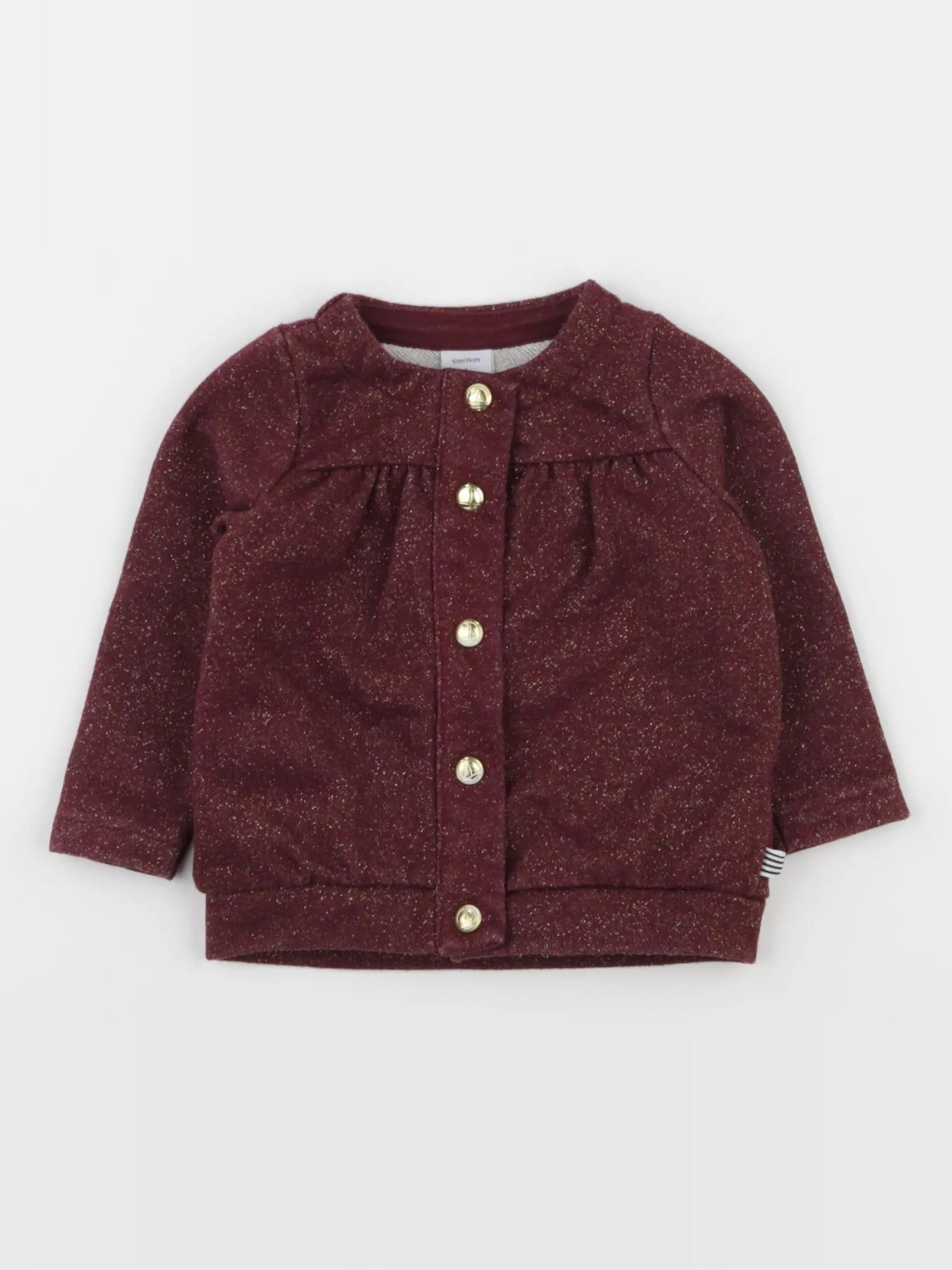 Petit Bateau - gilet rouge, or - 12 mois