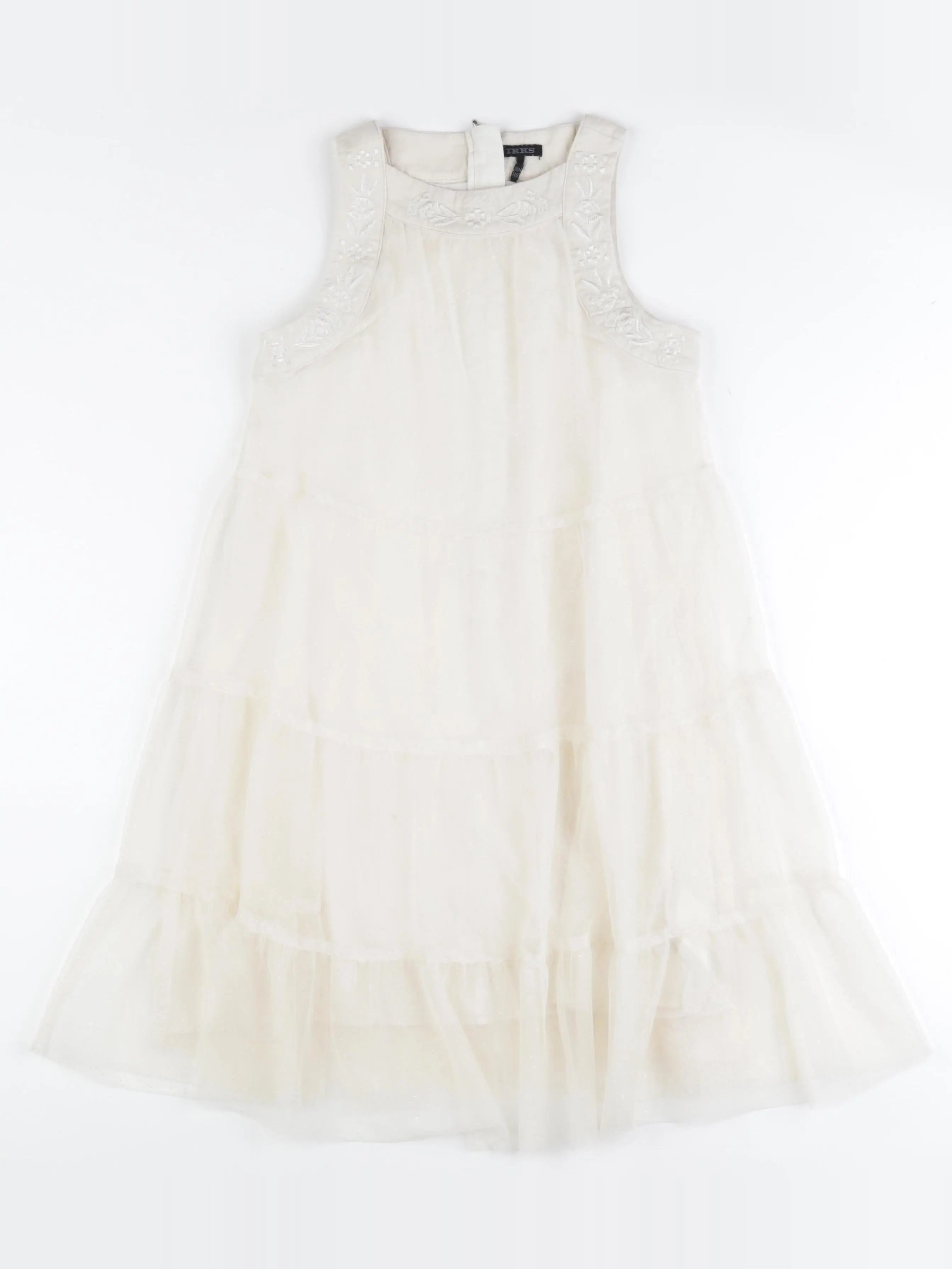 IKKS - robe beige, argent - 10 ans