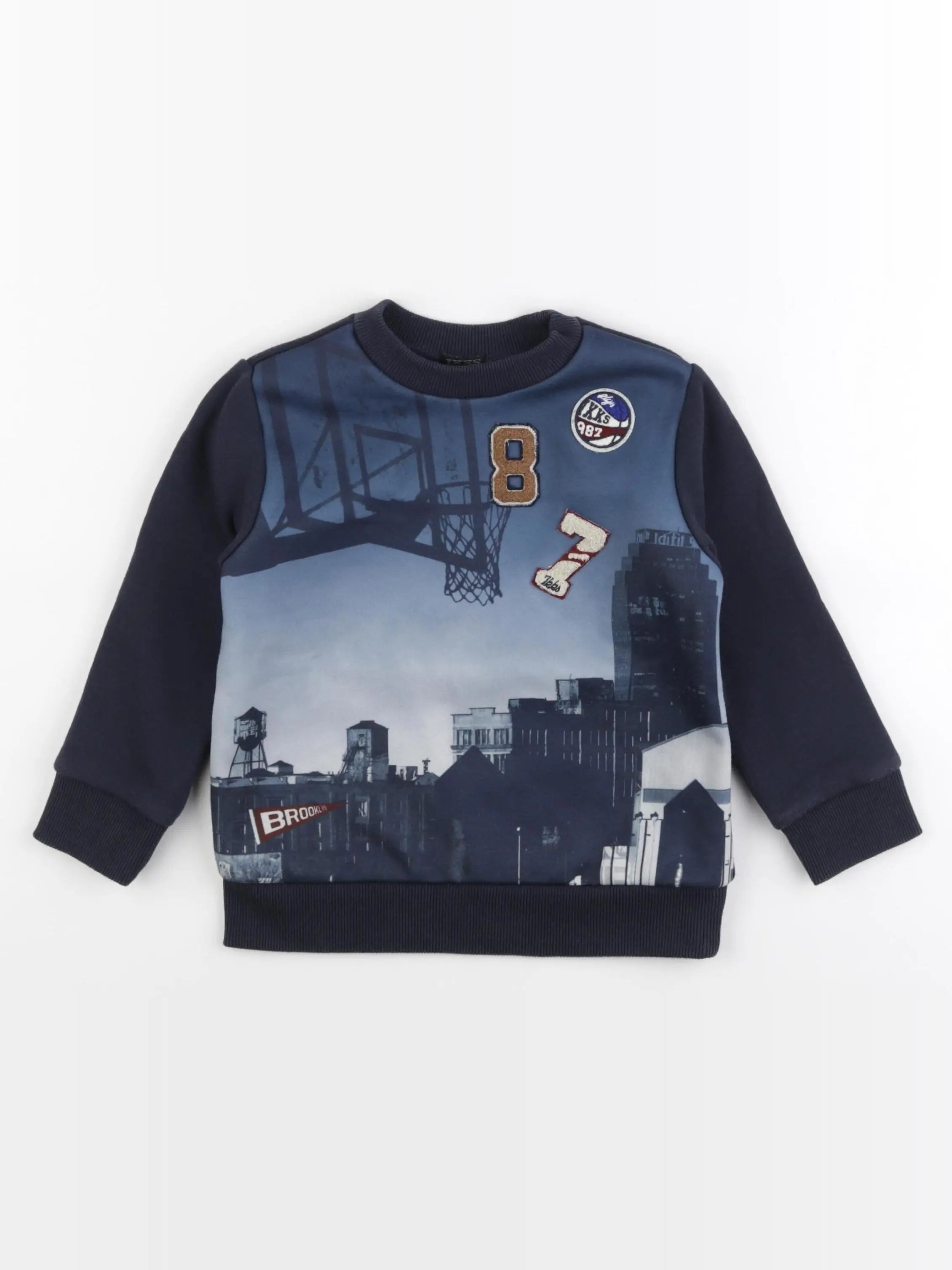 IKKS - sweat bleu - 4 ans