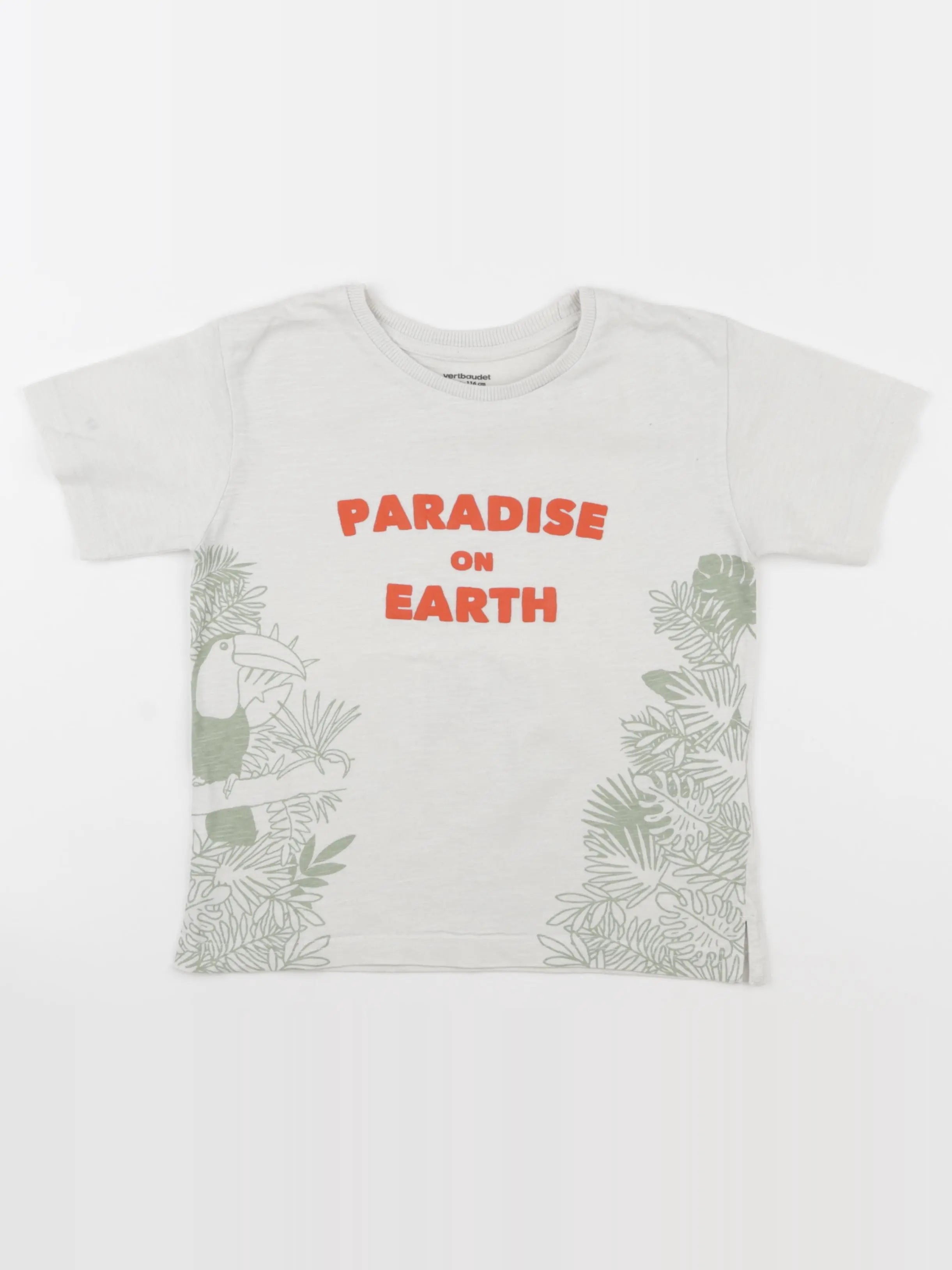 Vertbaudet - tee-shirt beige - 6 ans