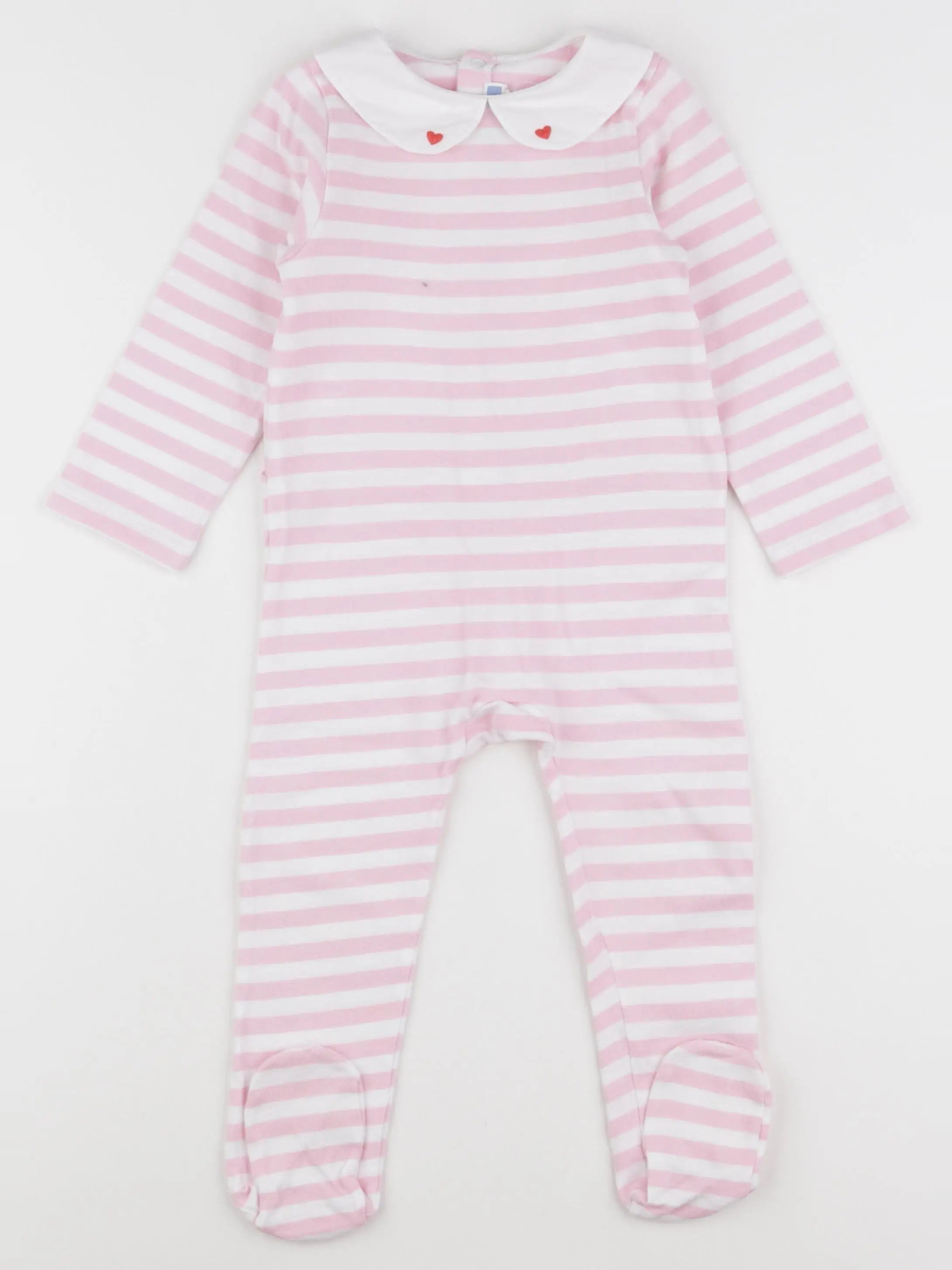 Jacadi - pyjama coton blanc, rose - 24 mois