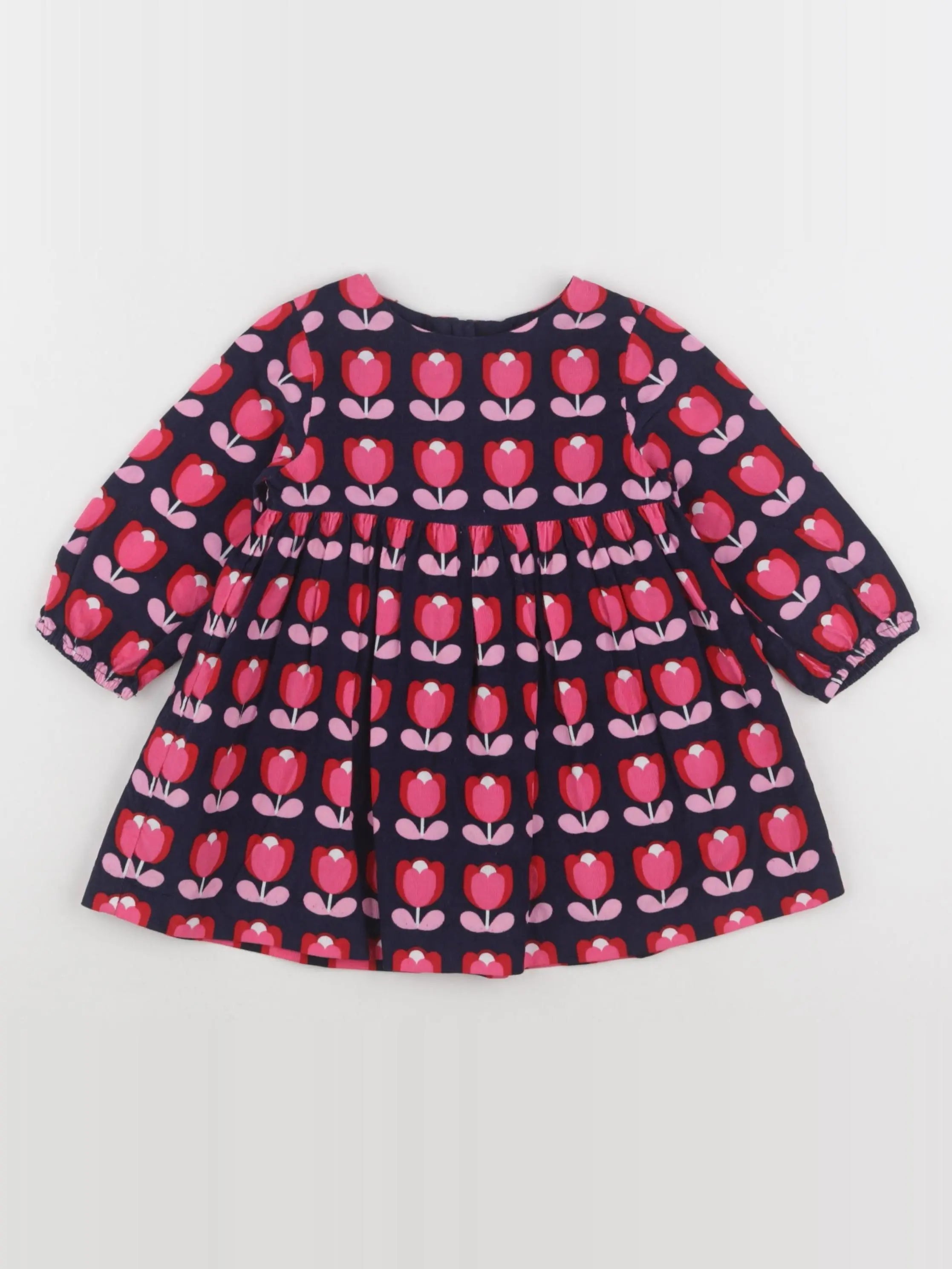 Jacadi - robe bleu, rose - 12 mois
