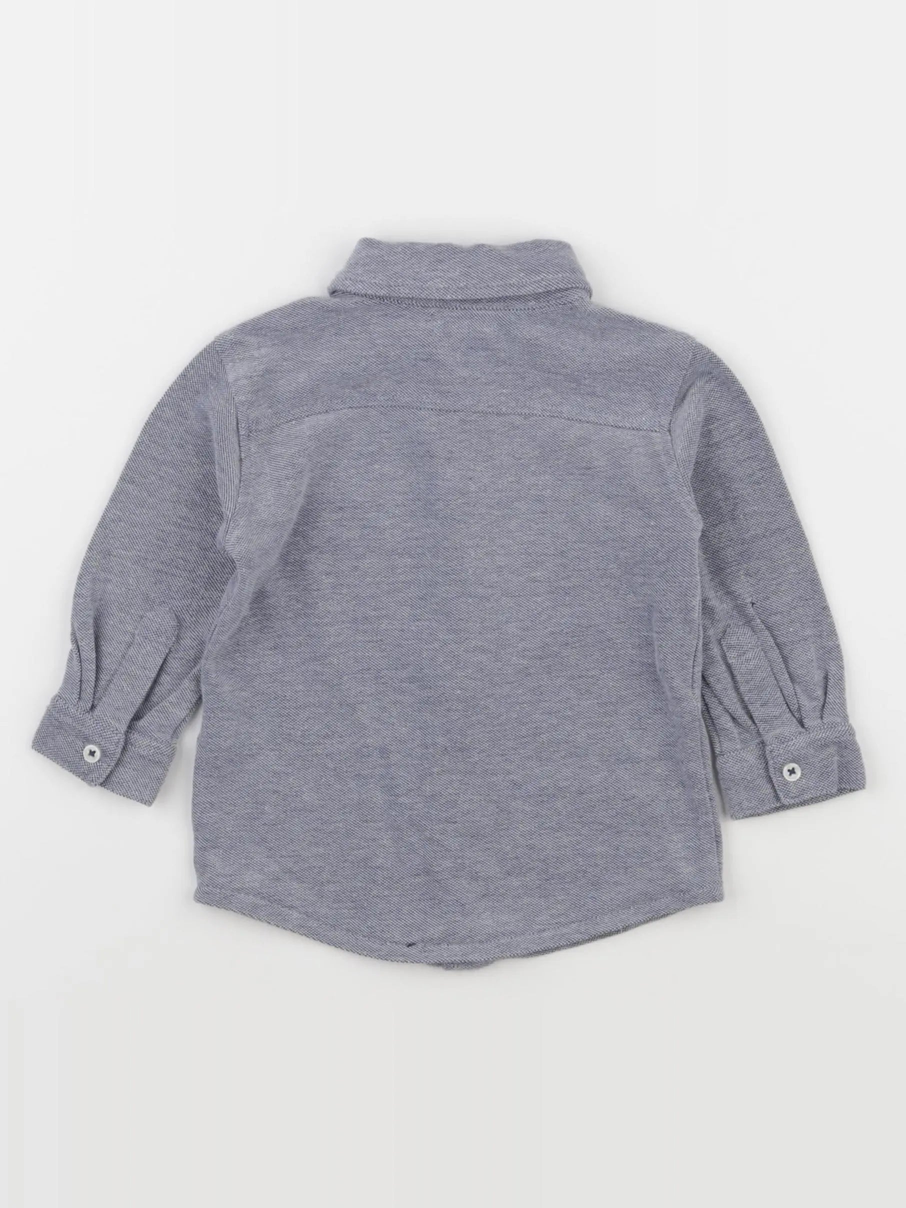 Boutchou - chemise bleu - 12 mois