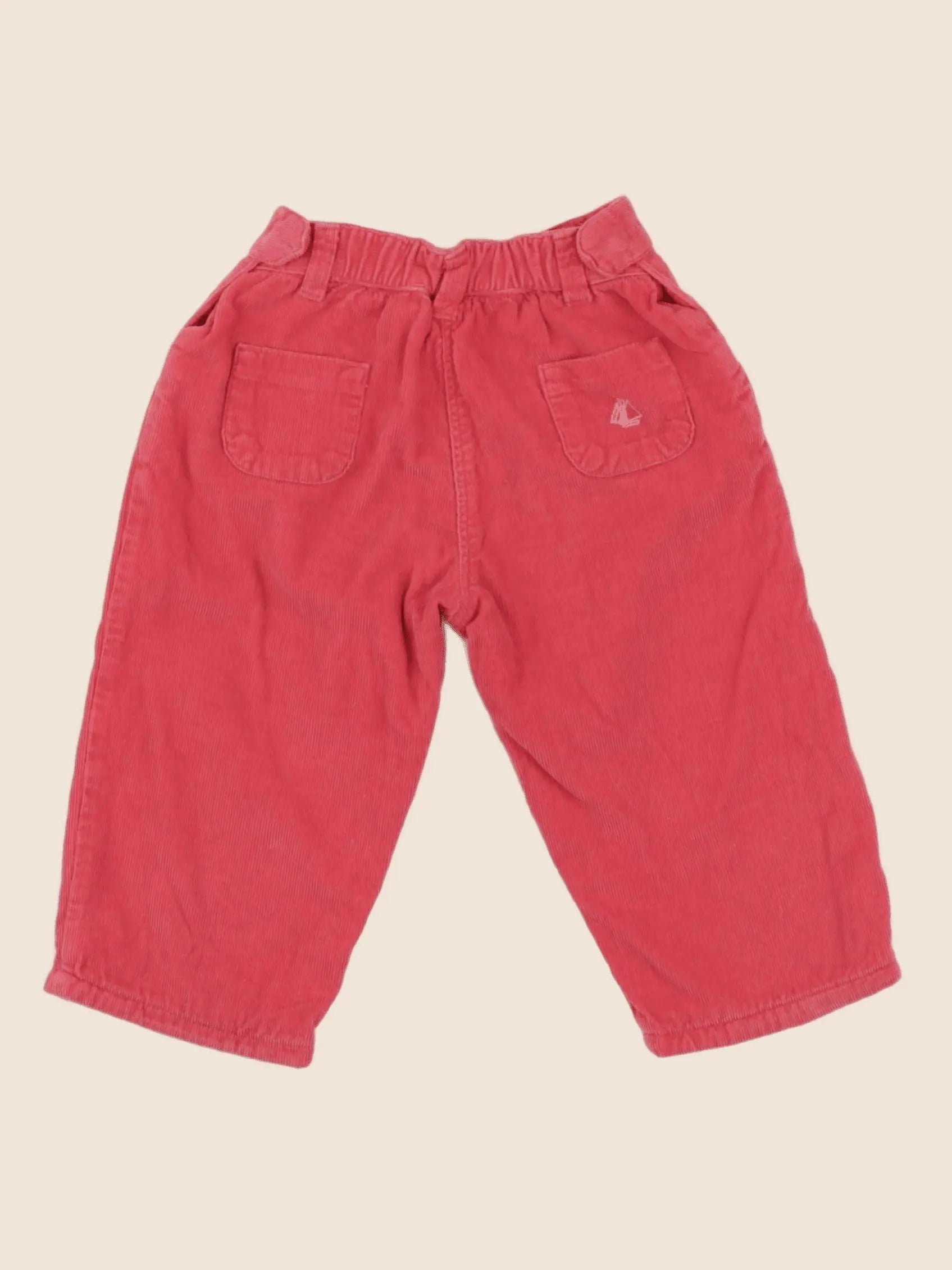 Petit Bateau - pantalon doublé rose - 12 mois