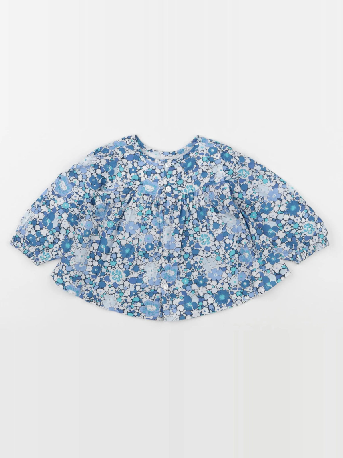 Jacadi - blouse liberty bleu - 12 mois