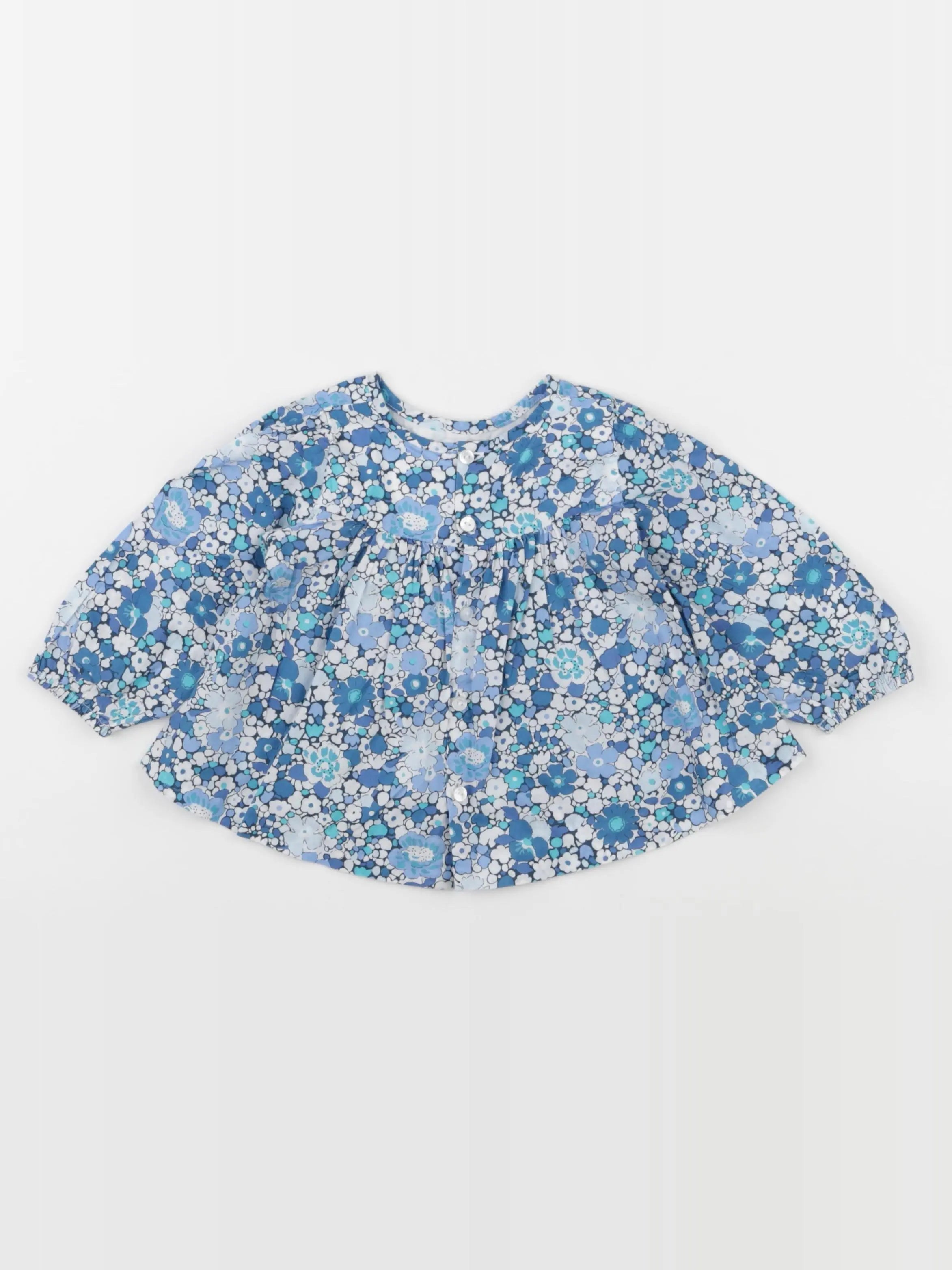 Jacadi - blouse liberty bleu - 12 mois