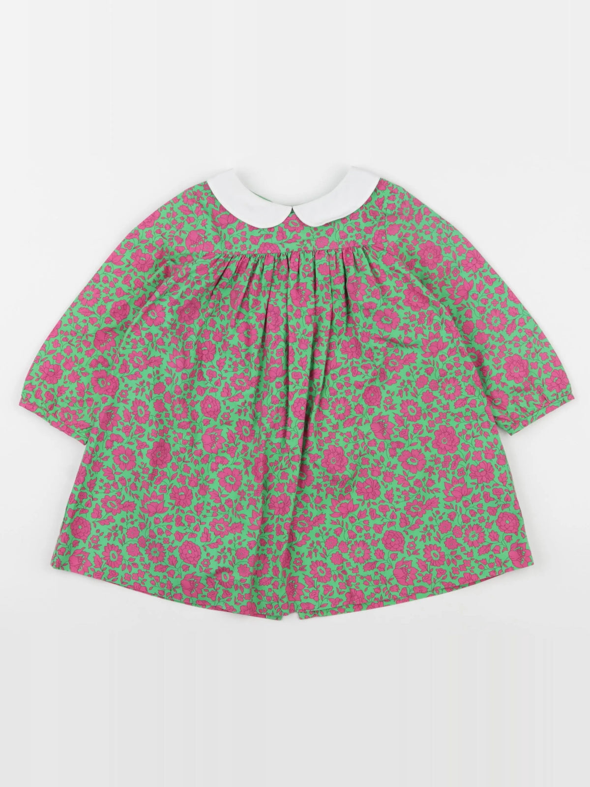 Jacadi - robe liberty vert, rose - 24 mois