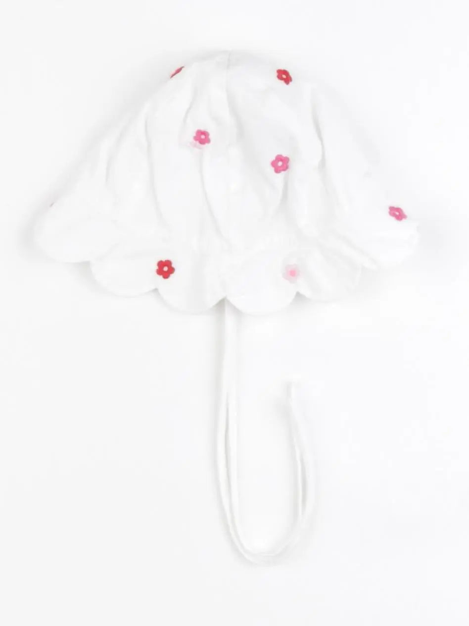 Jacadi - chapeau blanc, rose - 1 mois