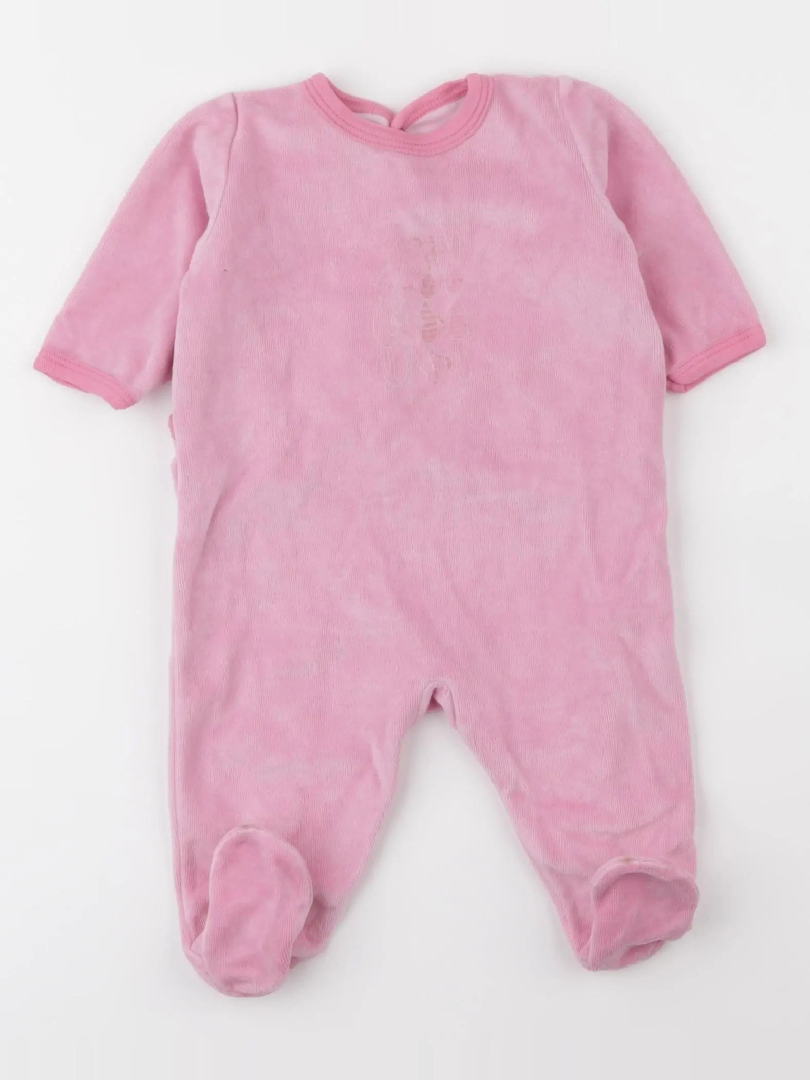 Petit Bateau - pyjama velours rose - 3 mois