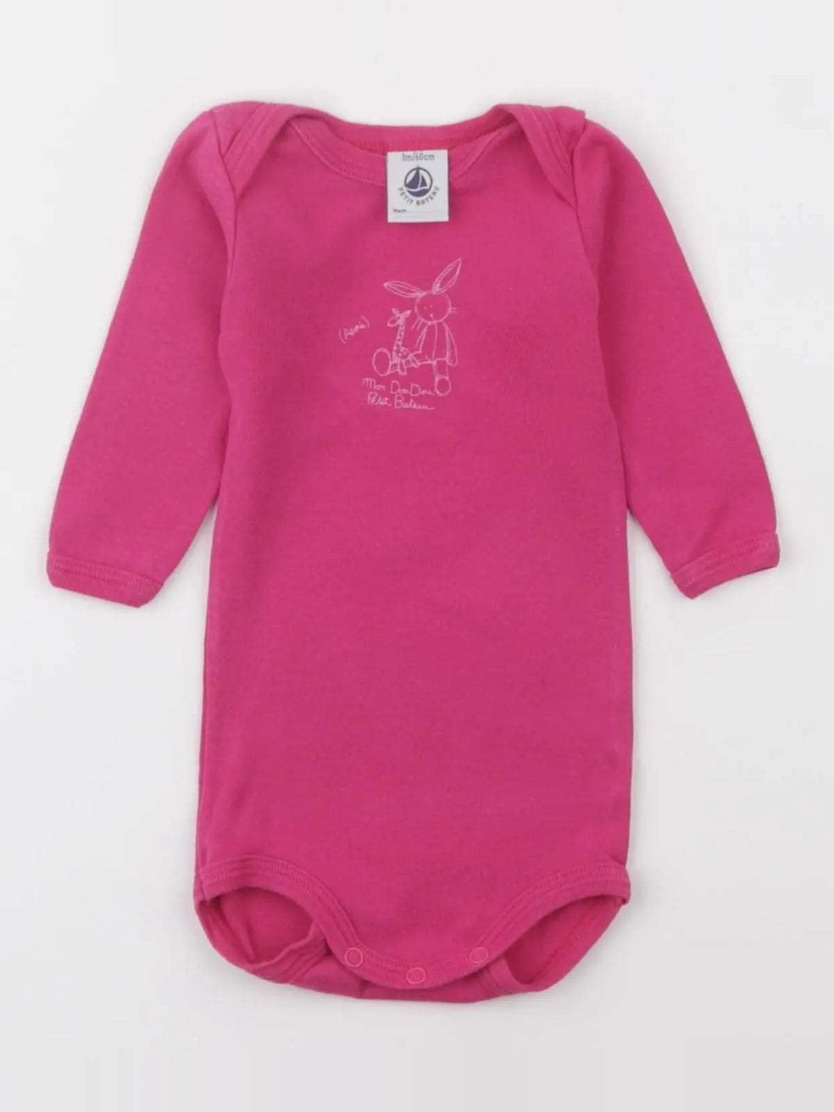 Petit Bateau - body rose - 3 mois