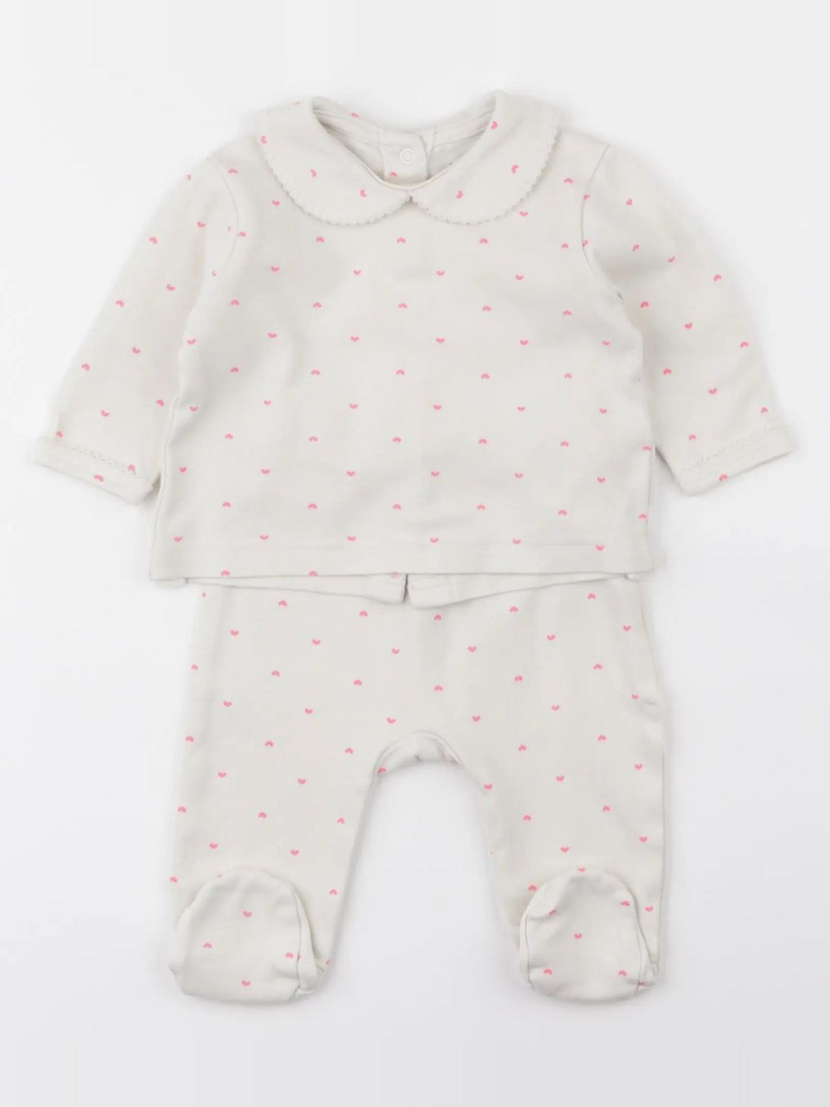 Vertbaudet - pyjama coton beige - 3 mois