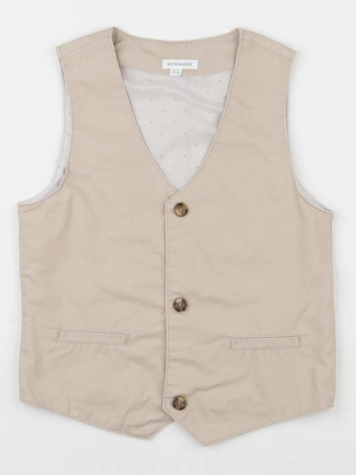 Vertbaudet - gilet beige - 8 ans