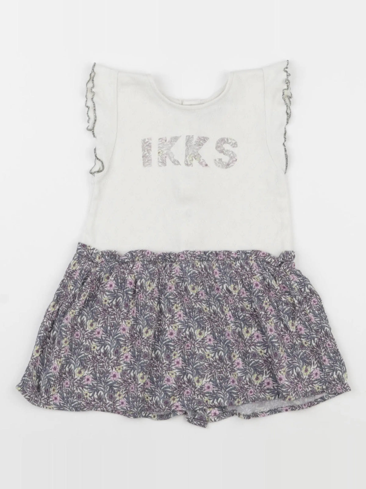 IKKS - robe blanc, violet - 18 mois