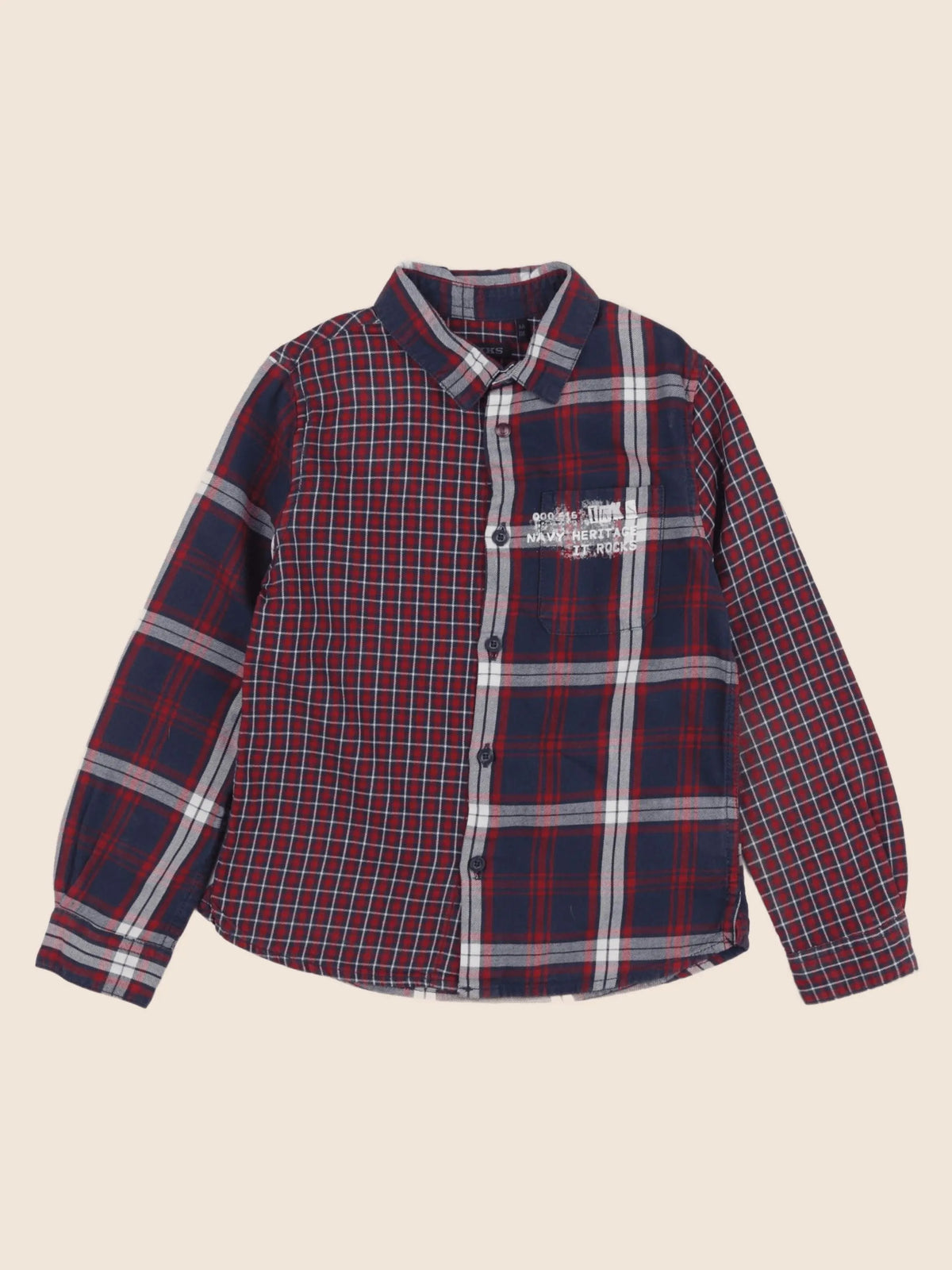 IKKS - chemise bleu, rouge - 6 ans
