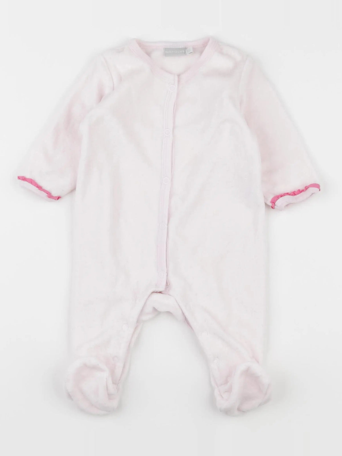 Natalys - pyjama velours rose - 3 mois