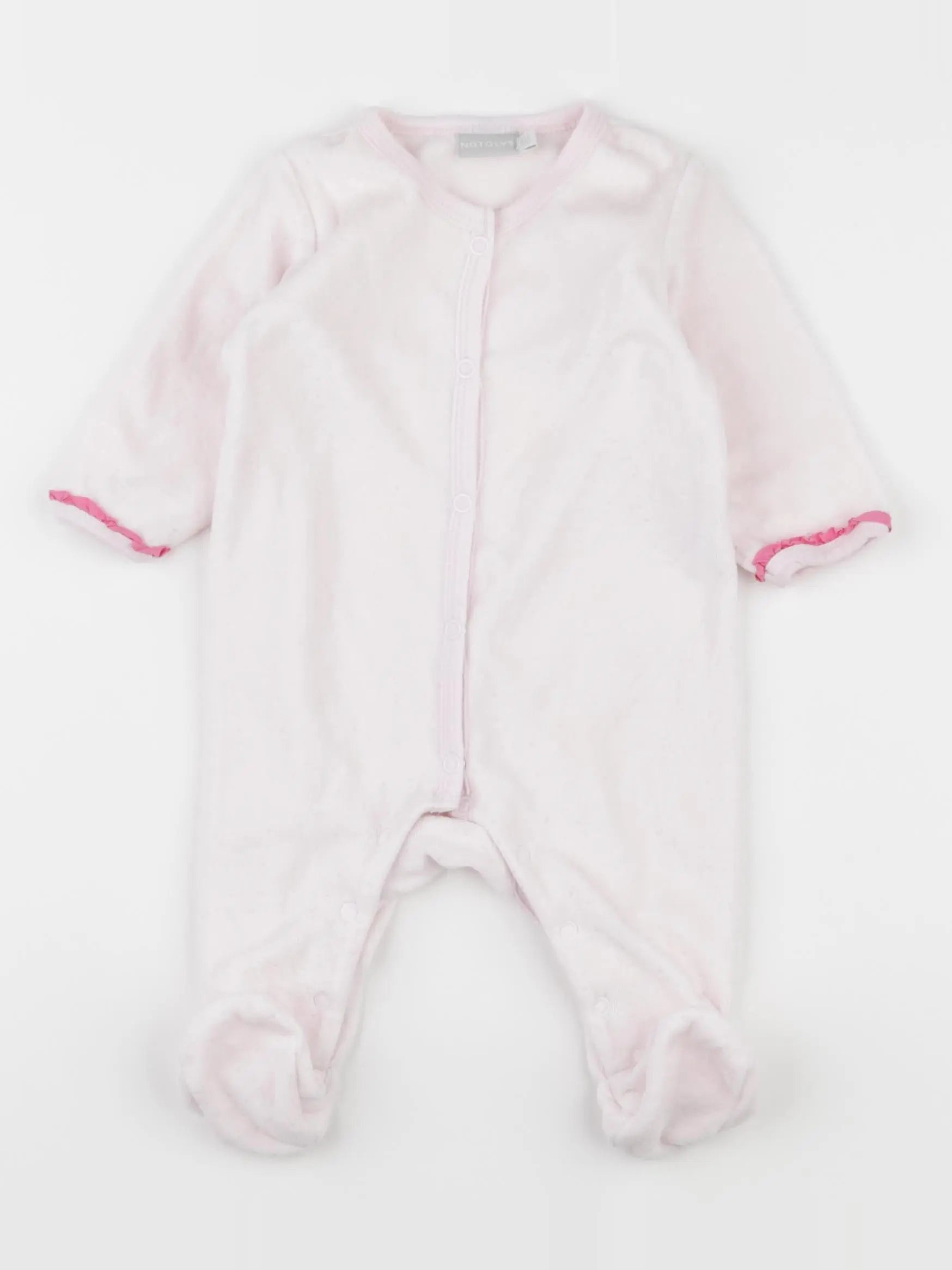 Natalys - pyjama velours rose - 3 mois
