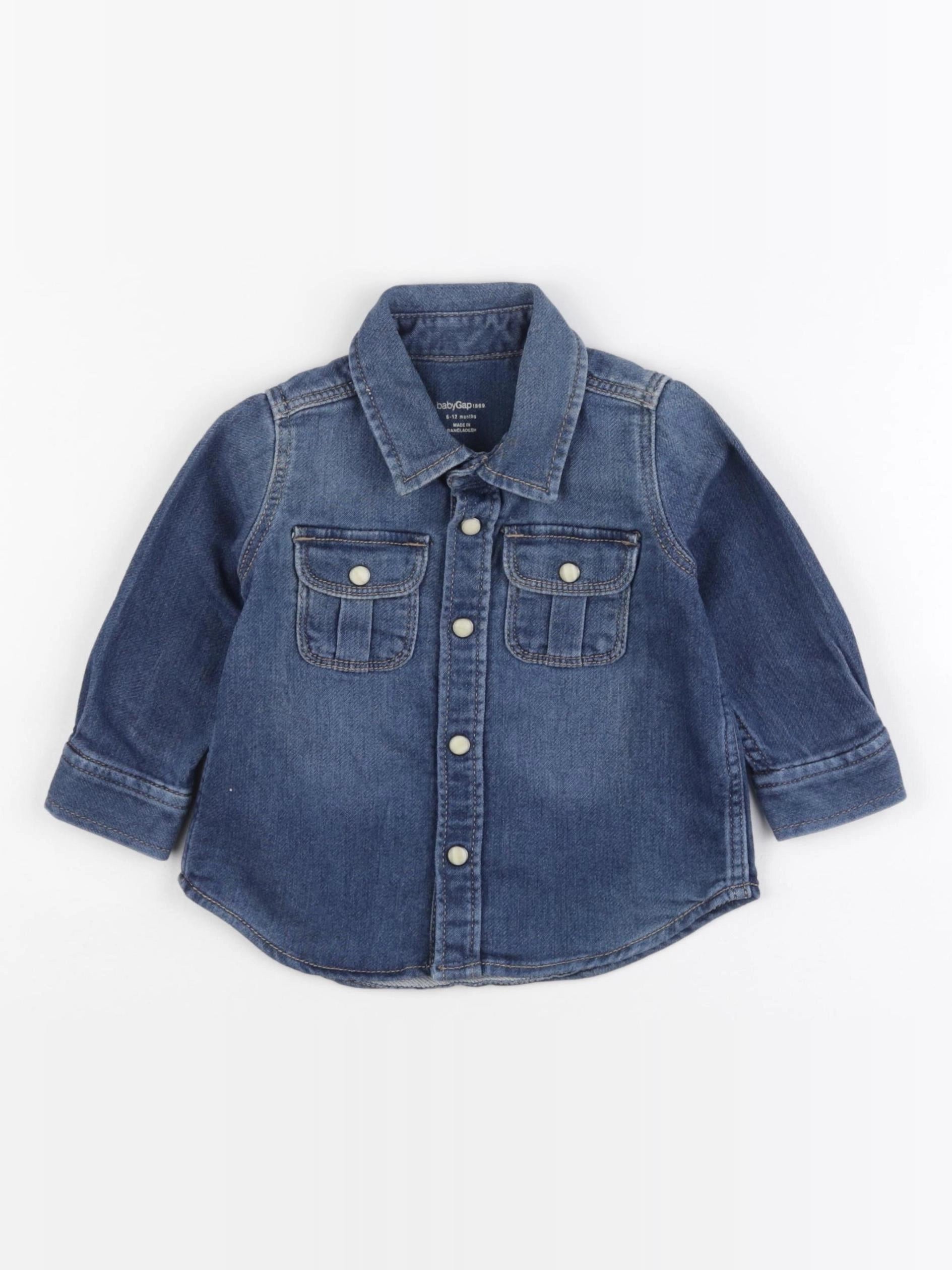 GAP - chemise bleu - 6/12 mois