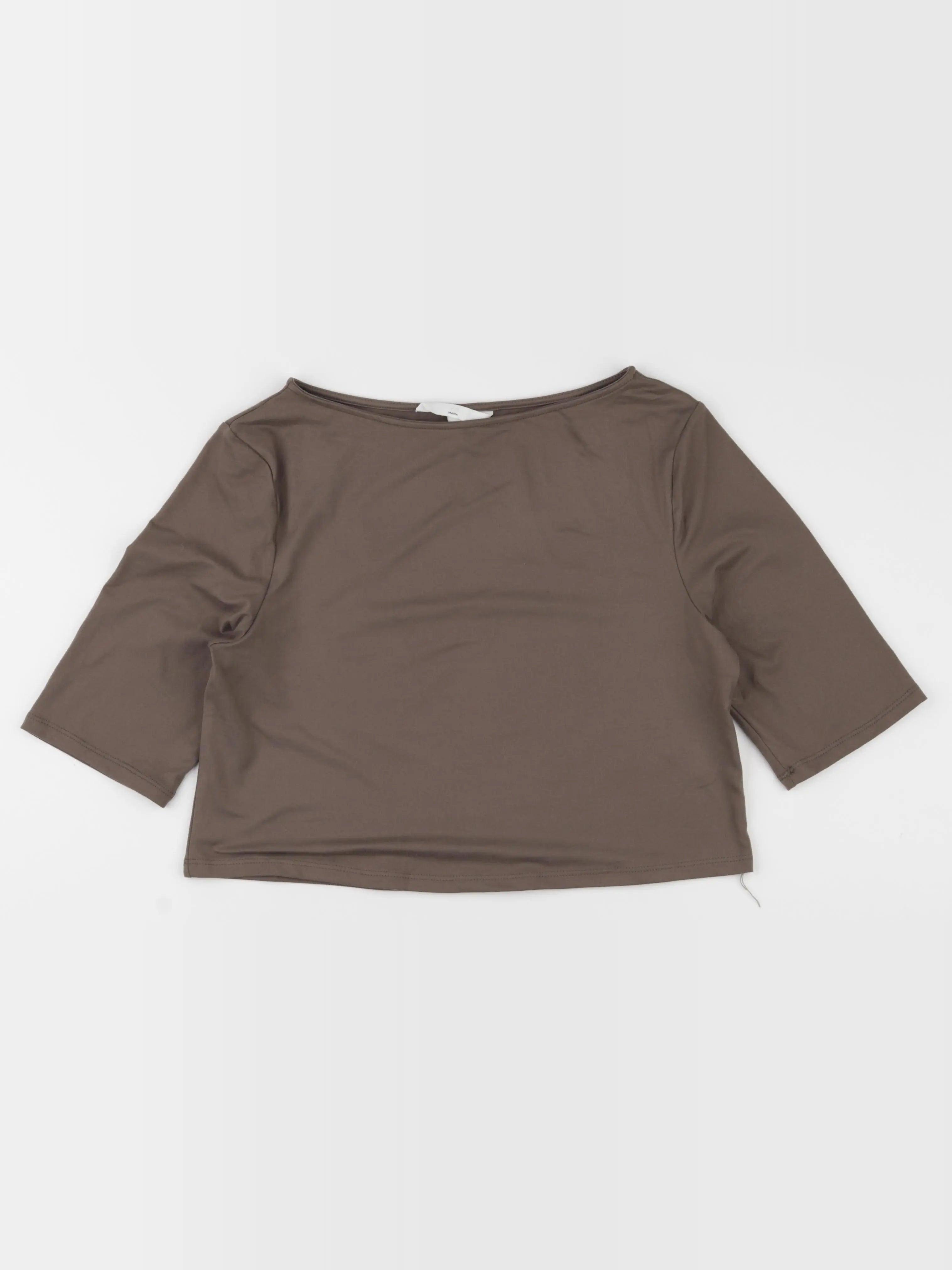 H&M - tee-shirt court grossesse marron - m