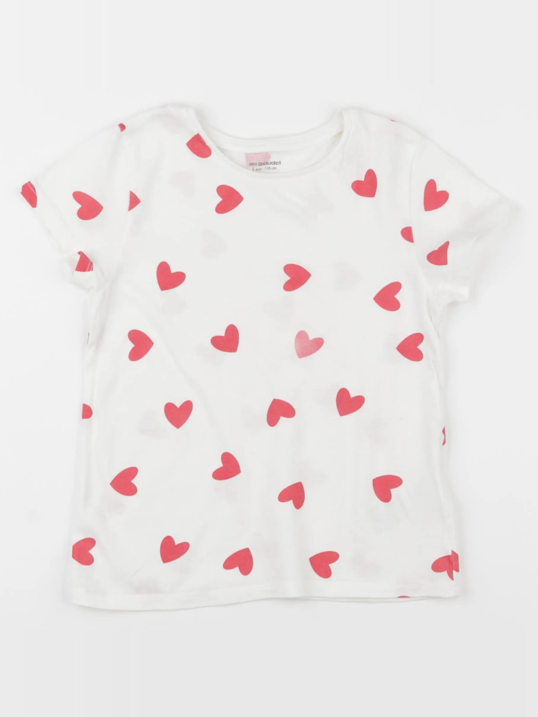 Vertbaudet - tee-shirt rouge - 6 ans