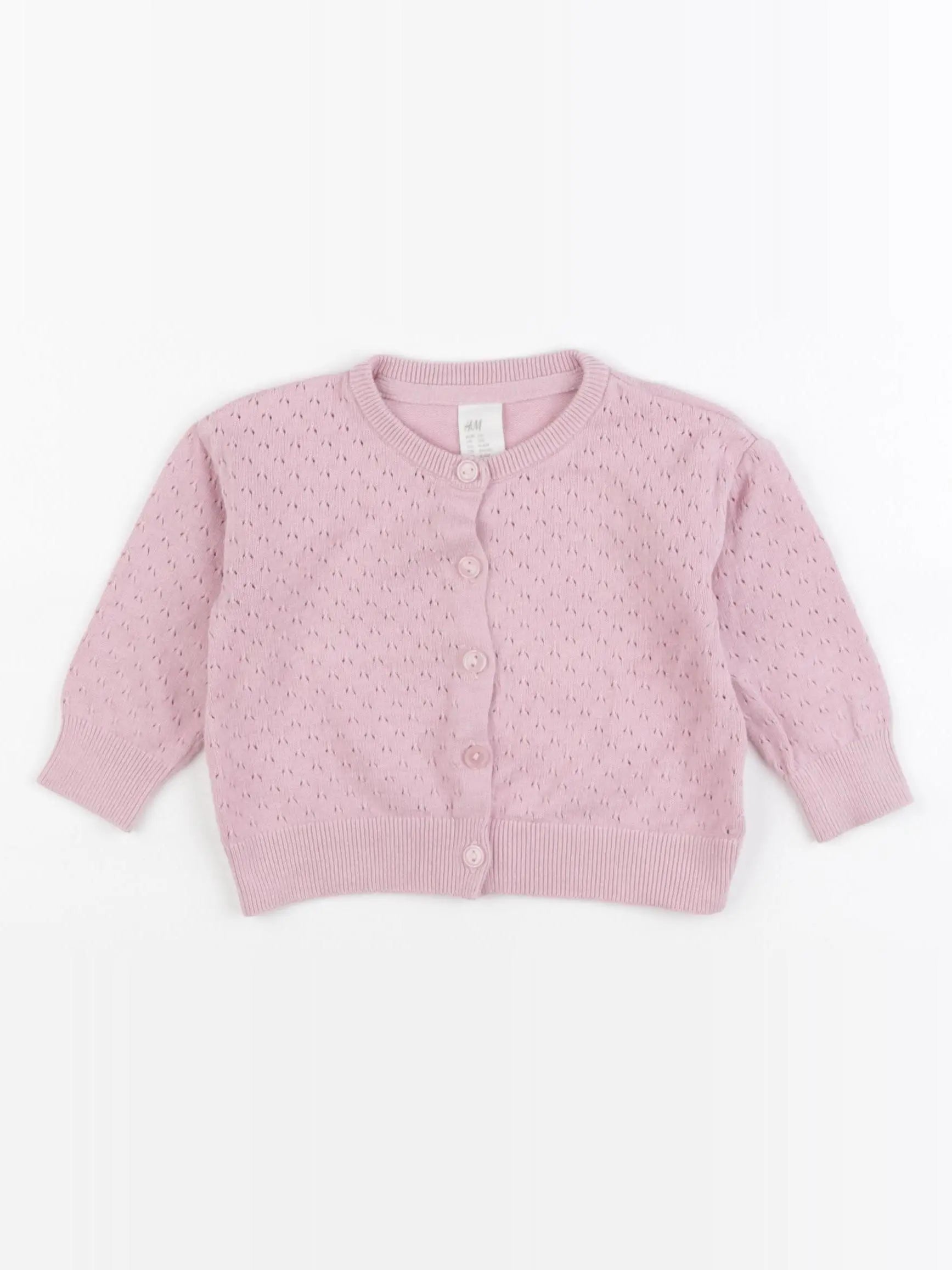 H&M - gilet rose - 4/6 mois