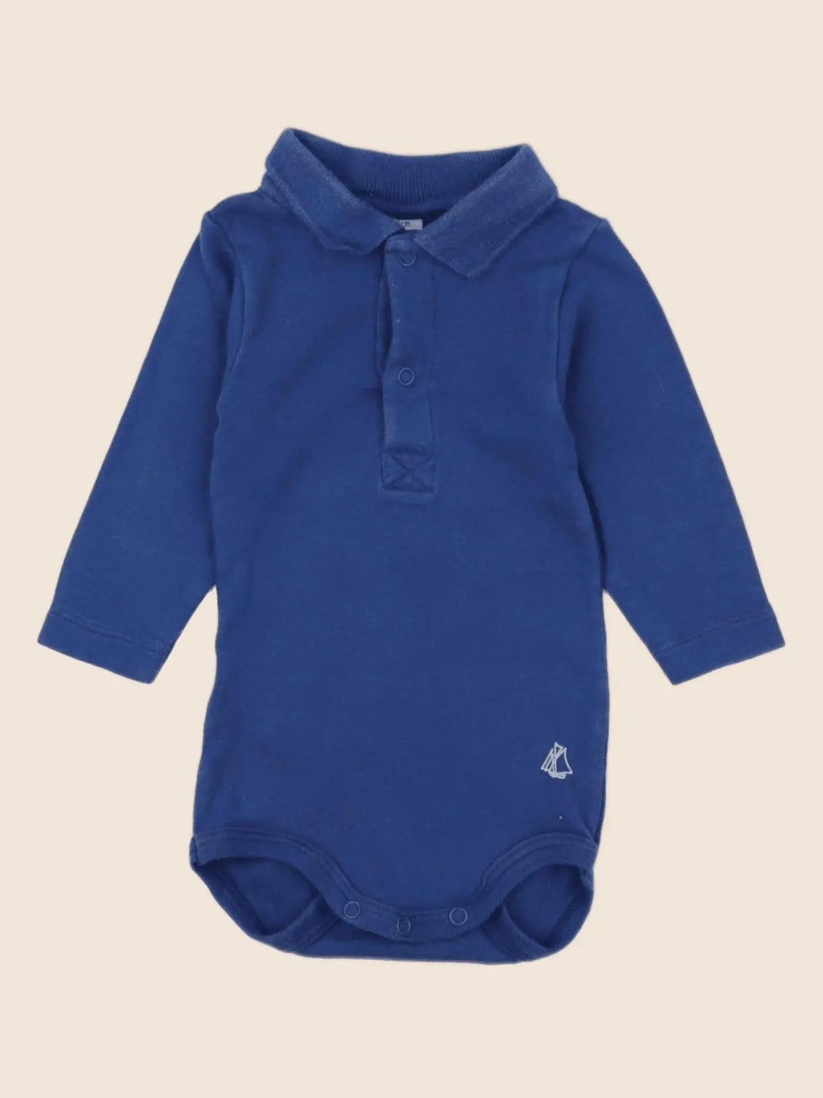 Petit Bateau - body à col bleu - 3 mois