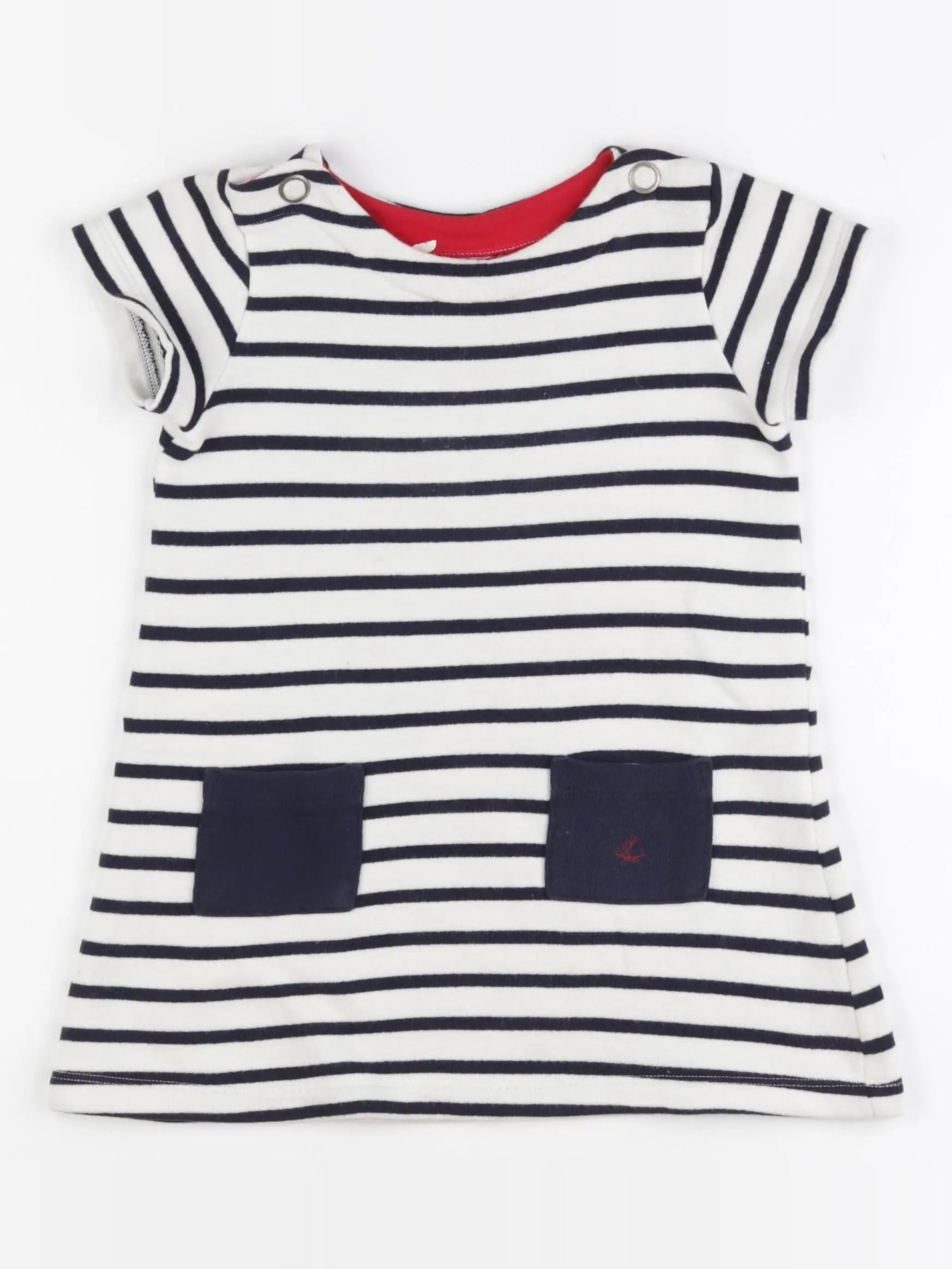 Petit Bateau - robe beige, bleu - 3 ans