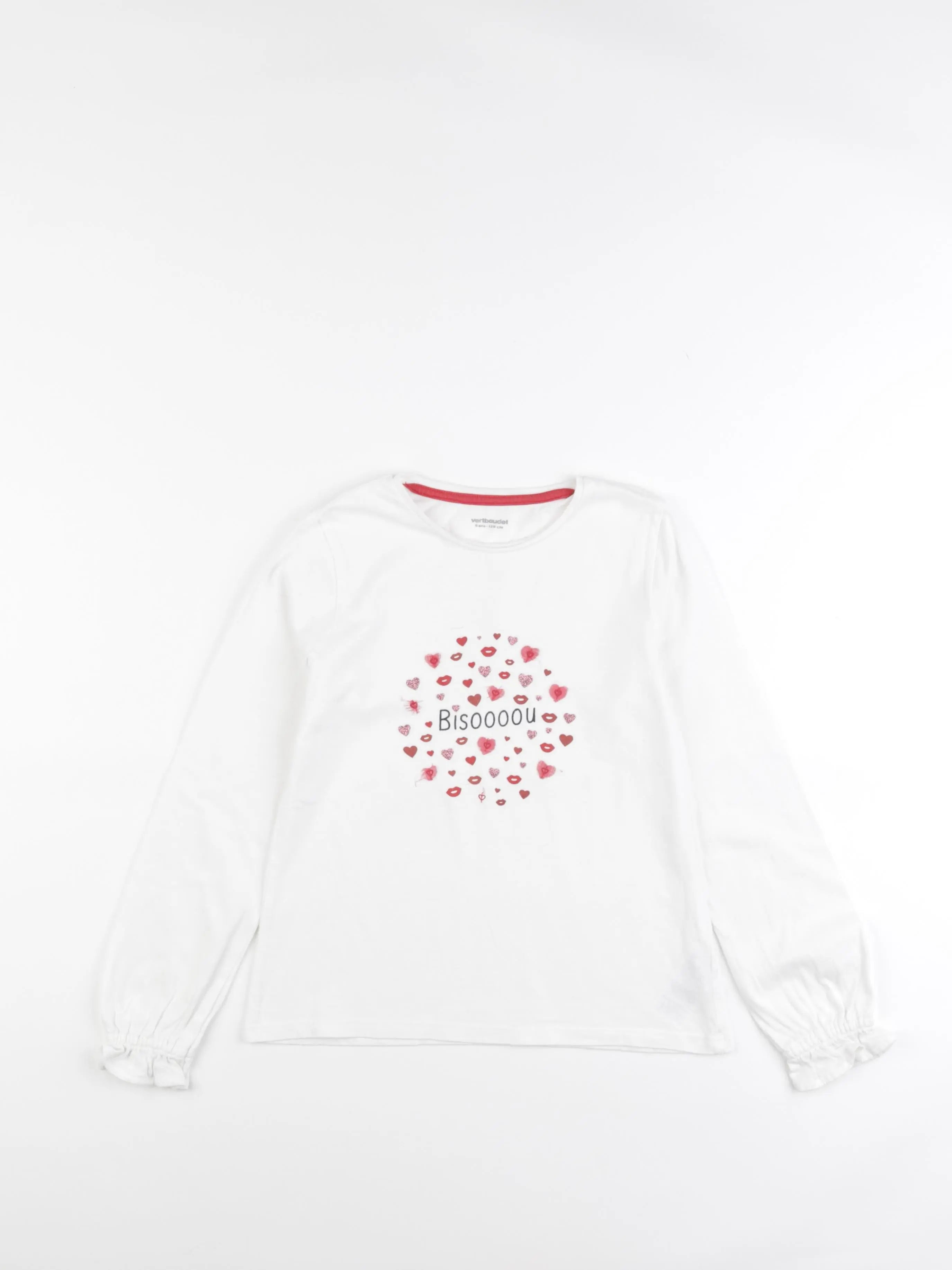 Vertbaudet - tee-shirt rouge - 8 ans