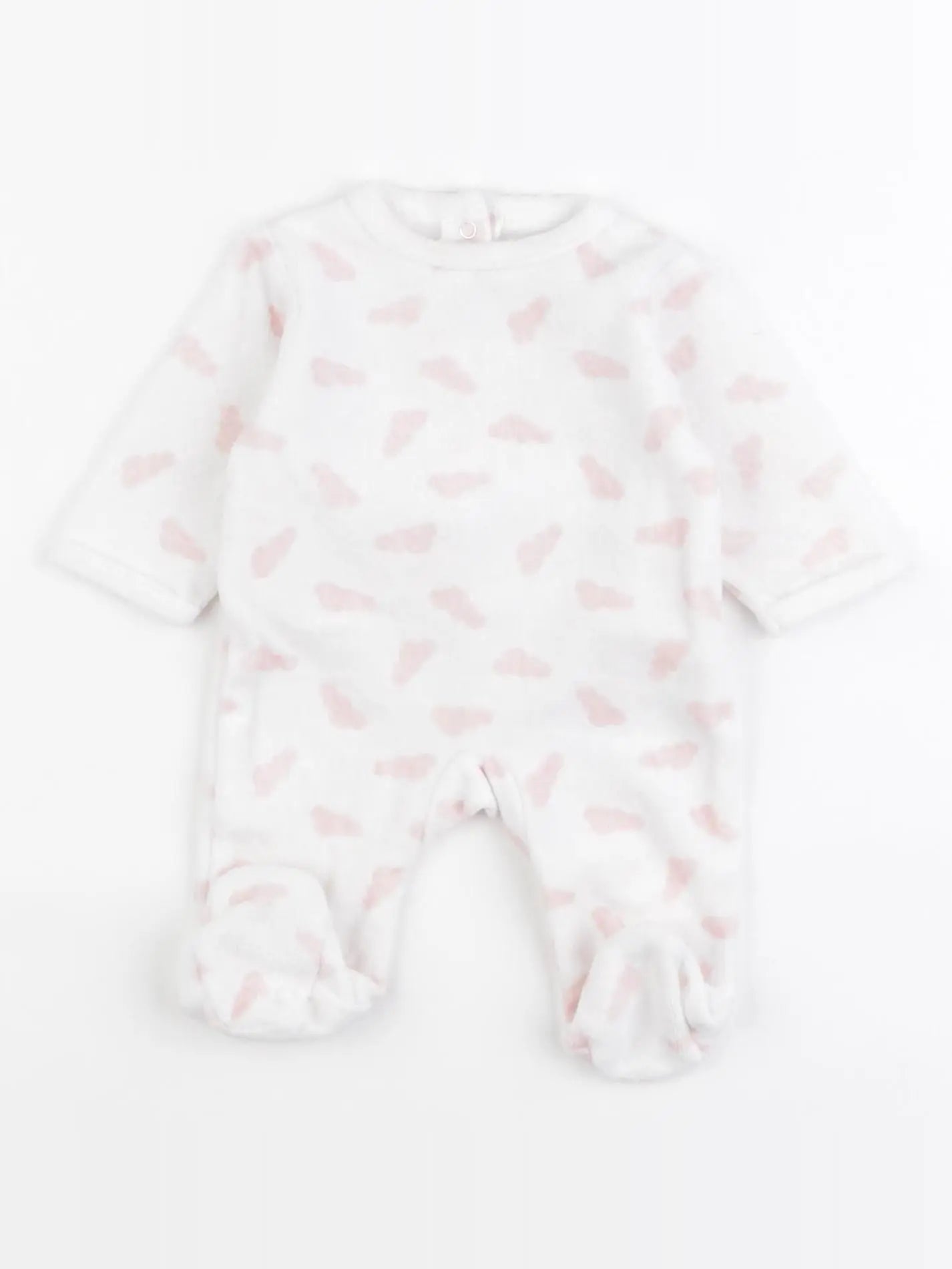 Vertbaudet - pyjama velours rose - 0 mois
