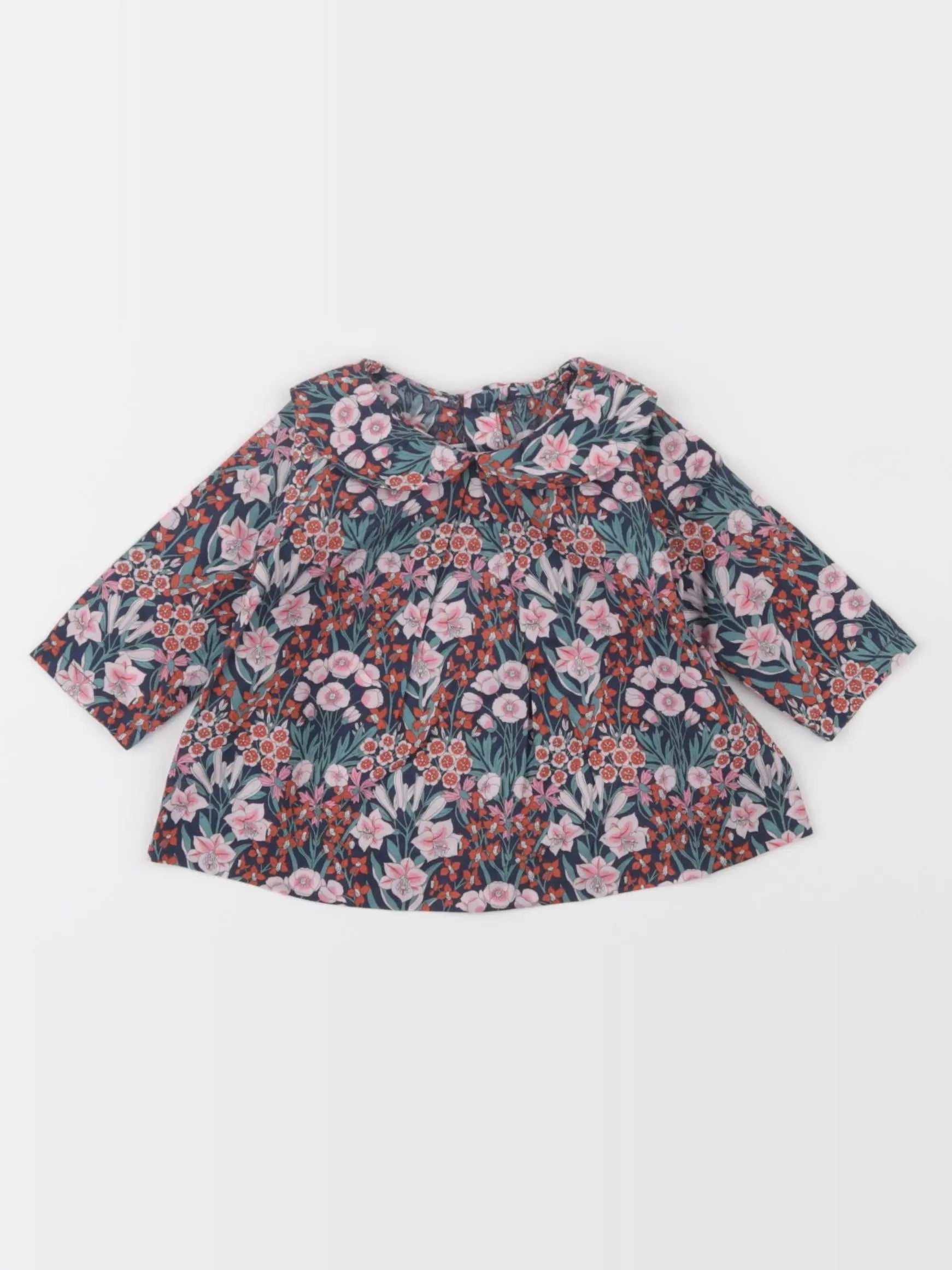 Jacadi - blouse liberty bleu - 1 mois