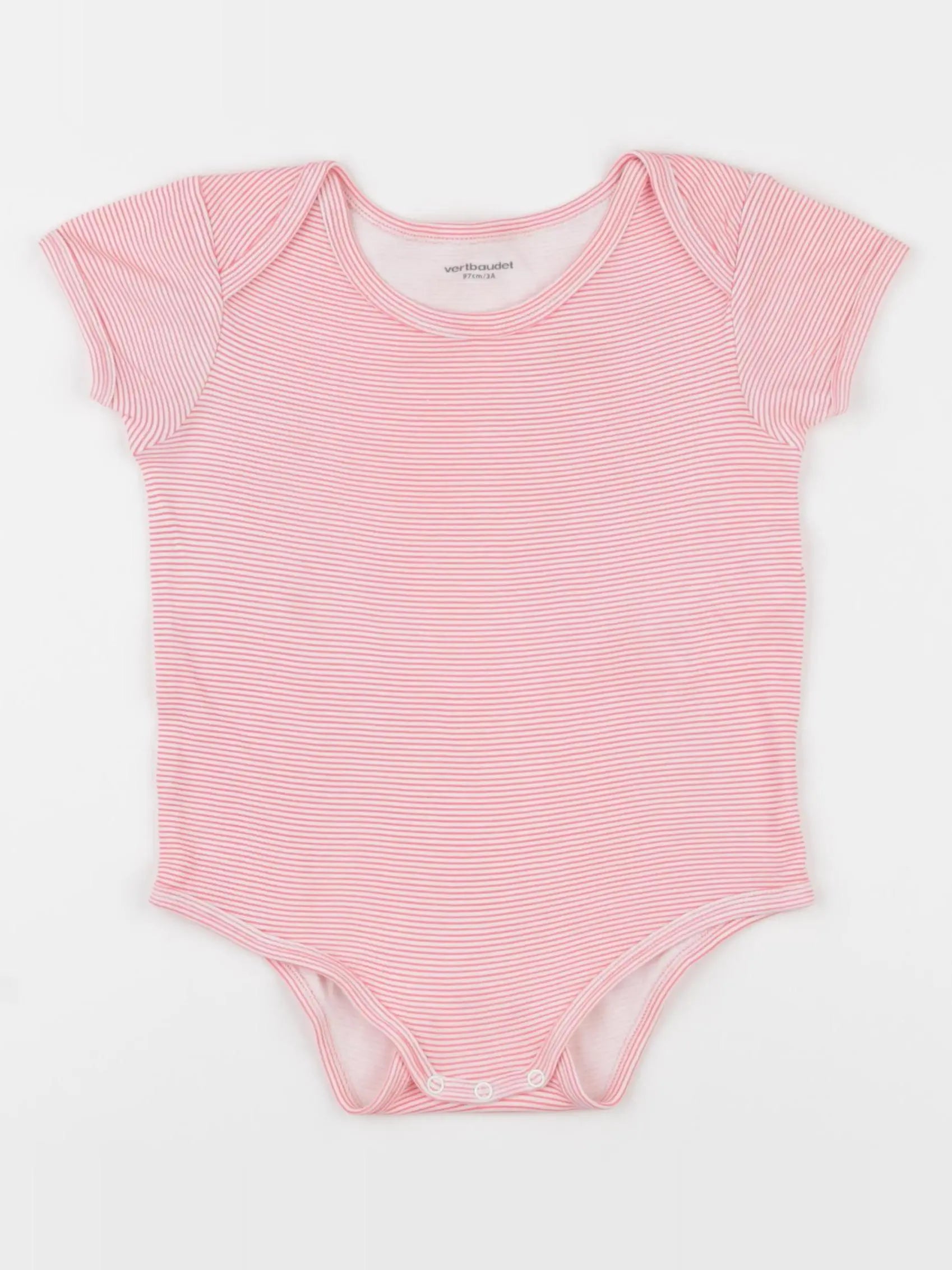 Vertbaudet - body rose, blanc fluo - 36 mois