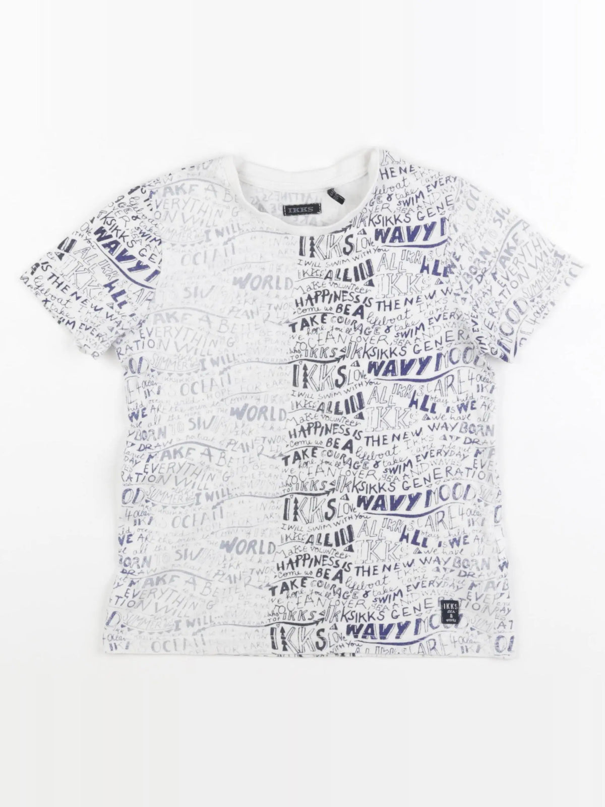 IKKS - tee-shirt blanc, bleu - 4 ans