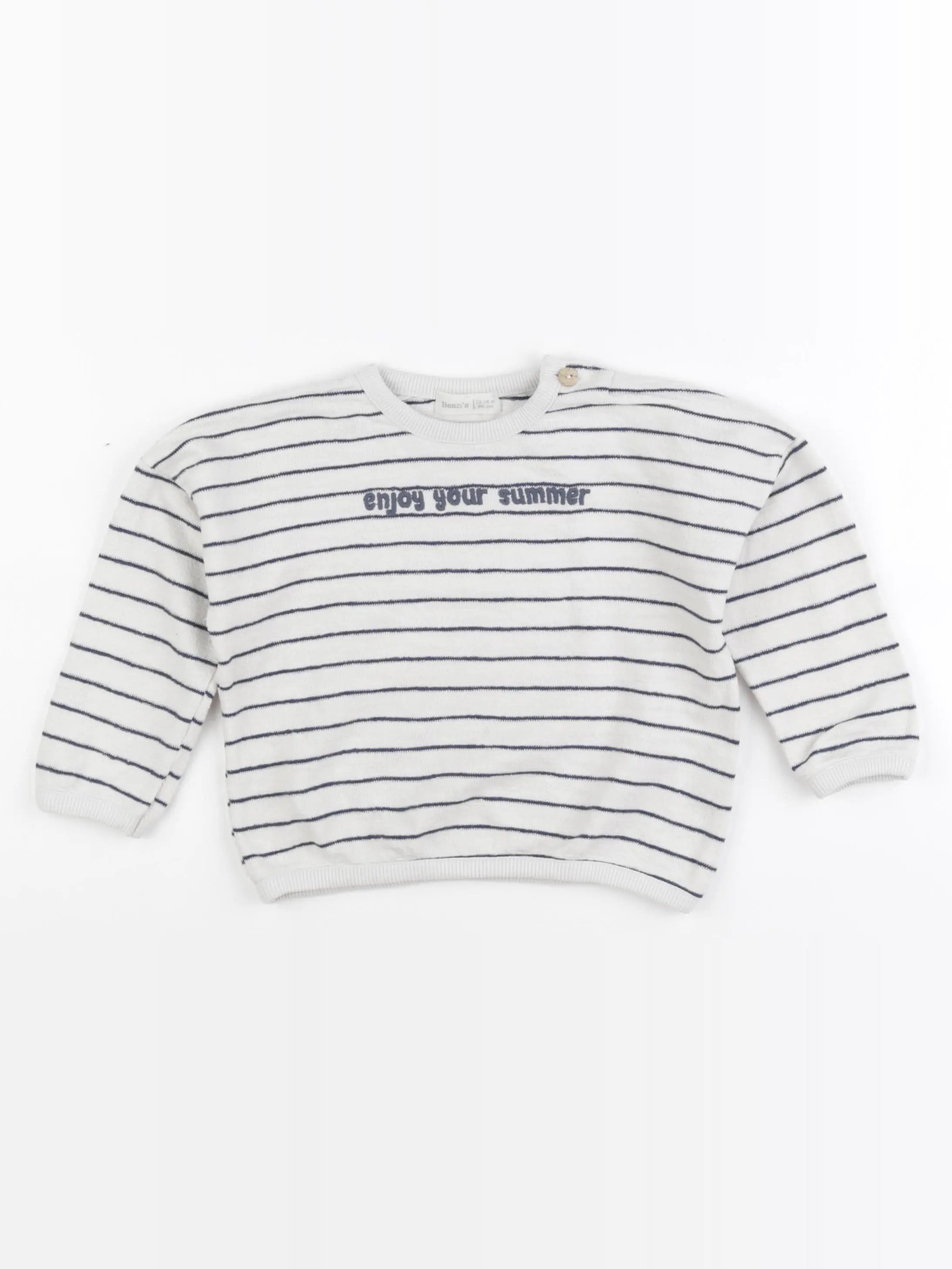 Bean's barcelona - sweat bleu, blanc - 12/18 mois