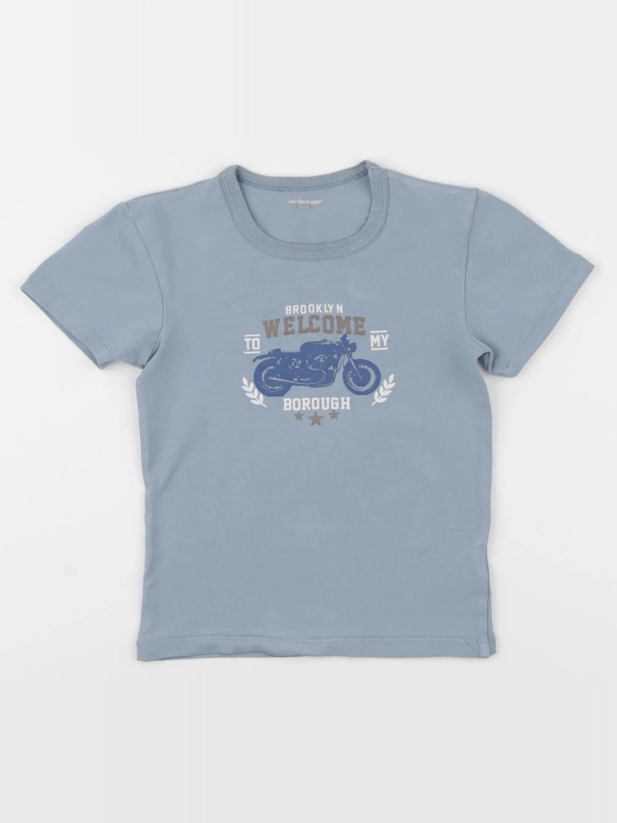 Vertbaudet - tee-shirt bleu - 8 ans